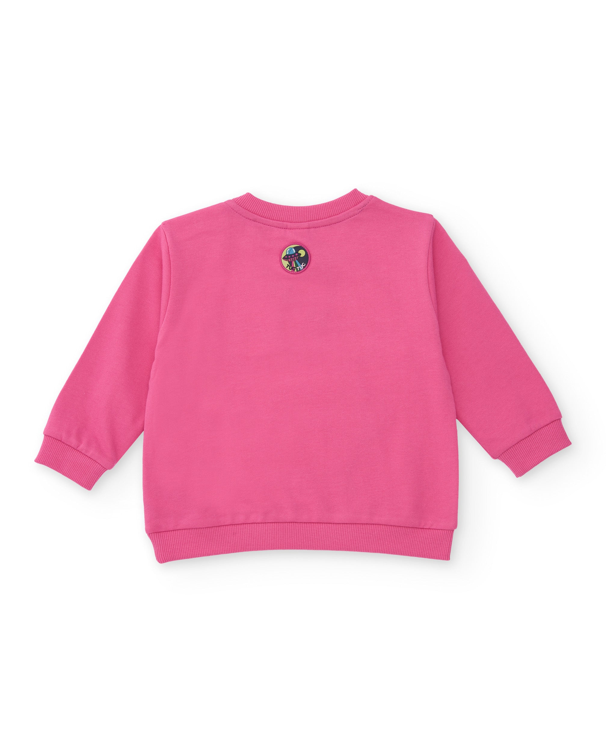 Sudadera para niña en color rosa con diseño de monstruo y