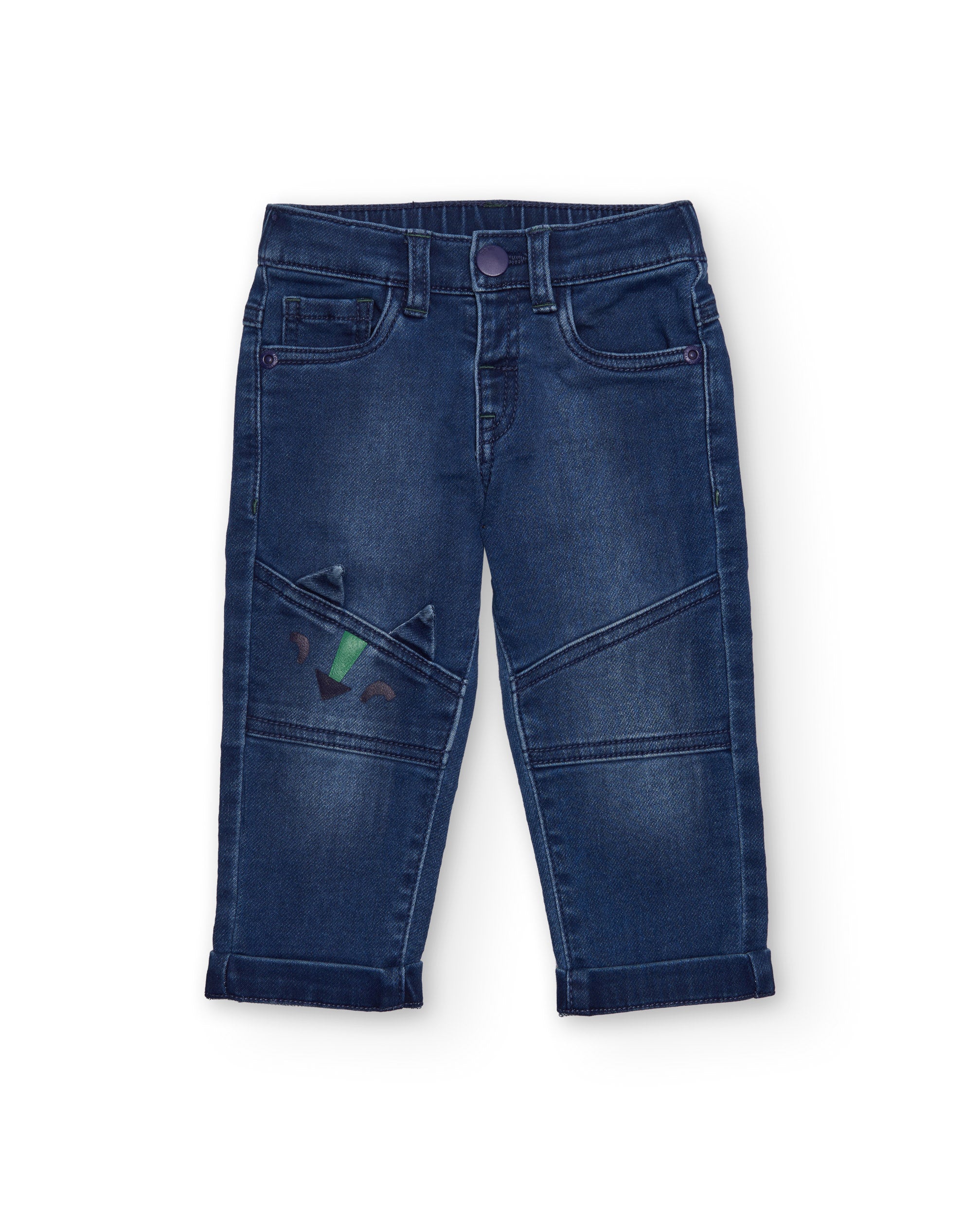 Pantalón de mezclilla para niño en color azul con detalle