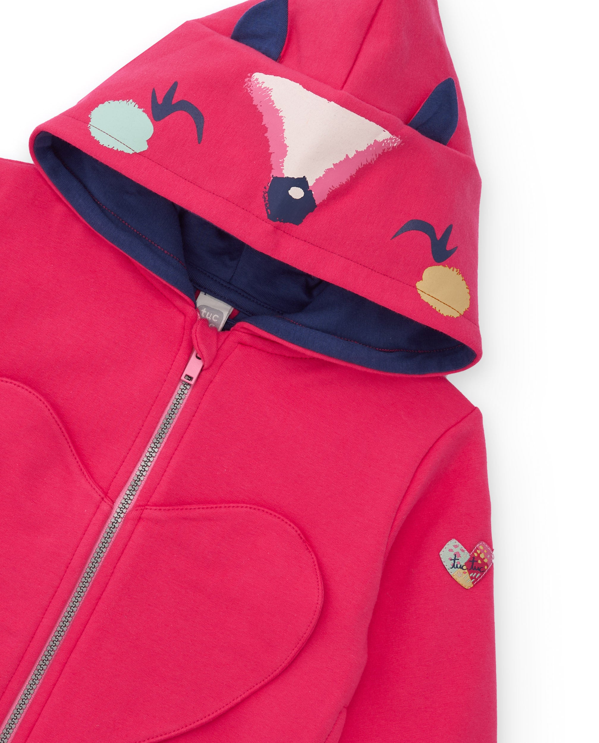 Conjunto para niña con sudadera rosa y leggings estampados