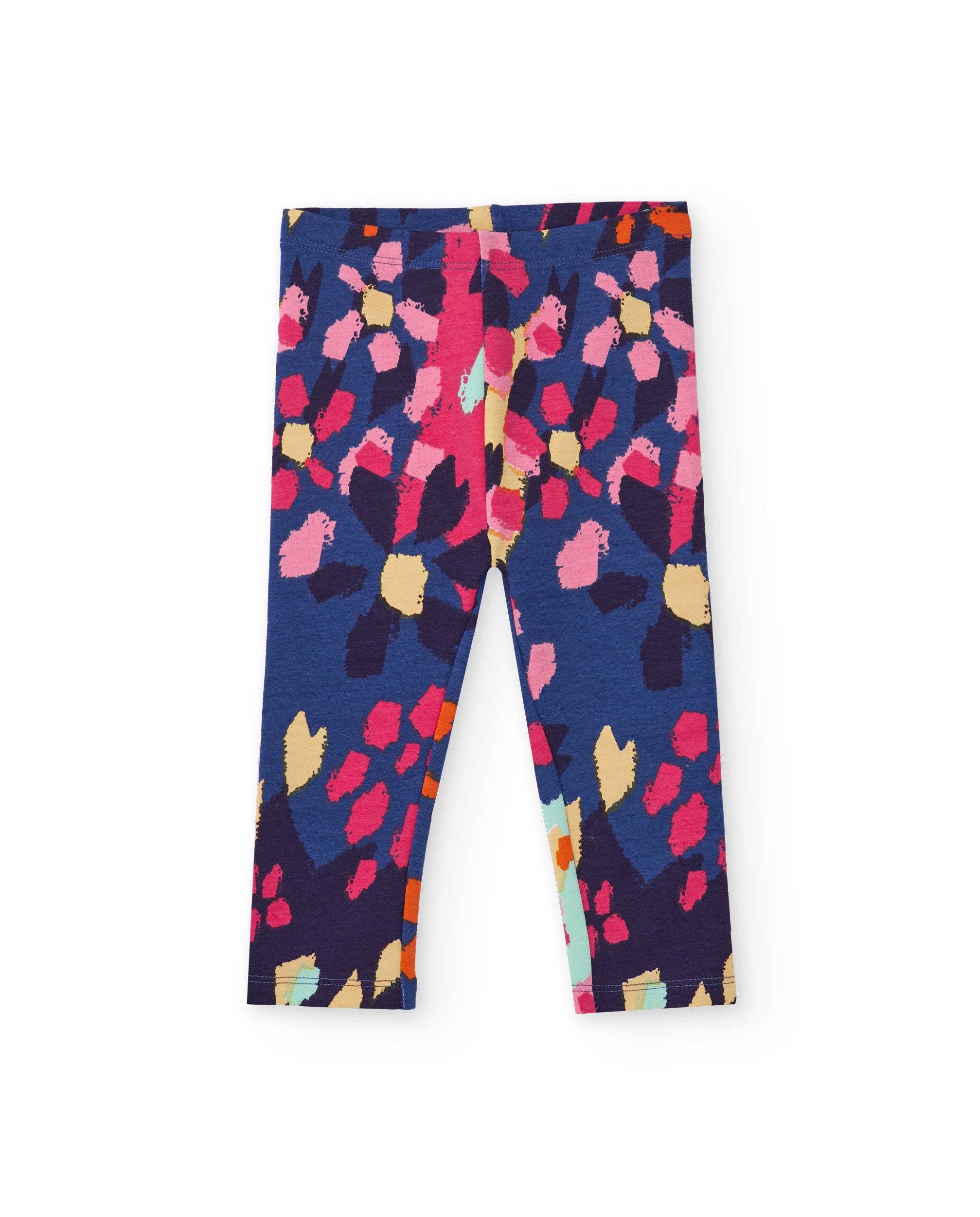 Leggings para niña con estampado de manchas multicolor.