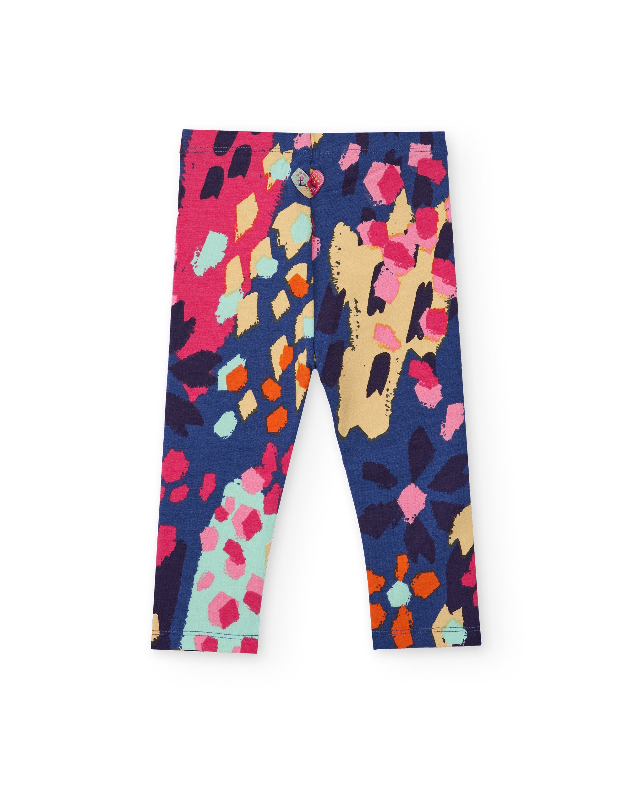 Leggings para niña con estampado de manchas multicolor.