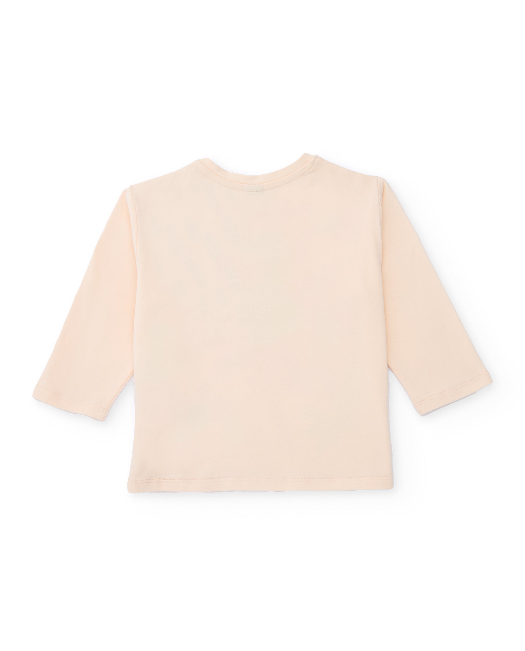 Camiseta de manga larga para niña color marfil con estampado
