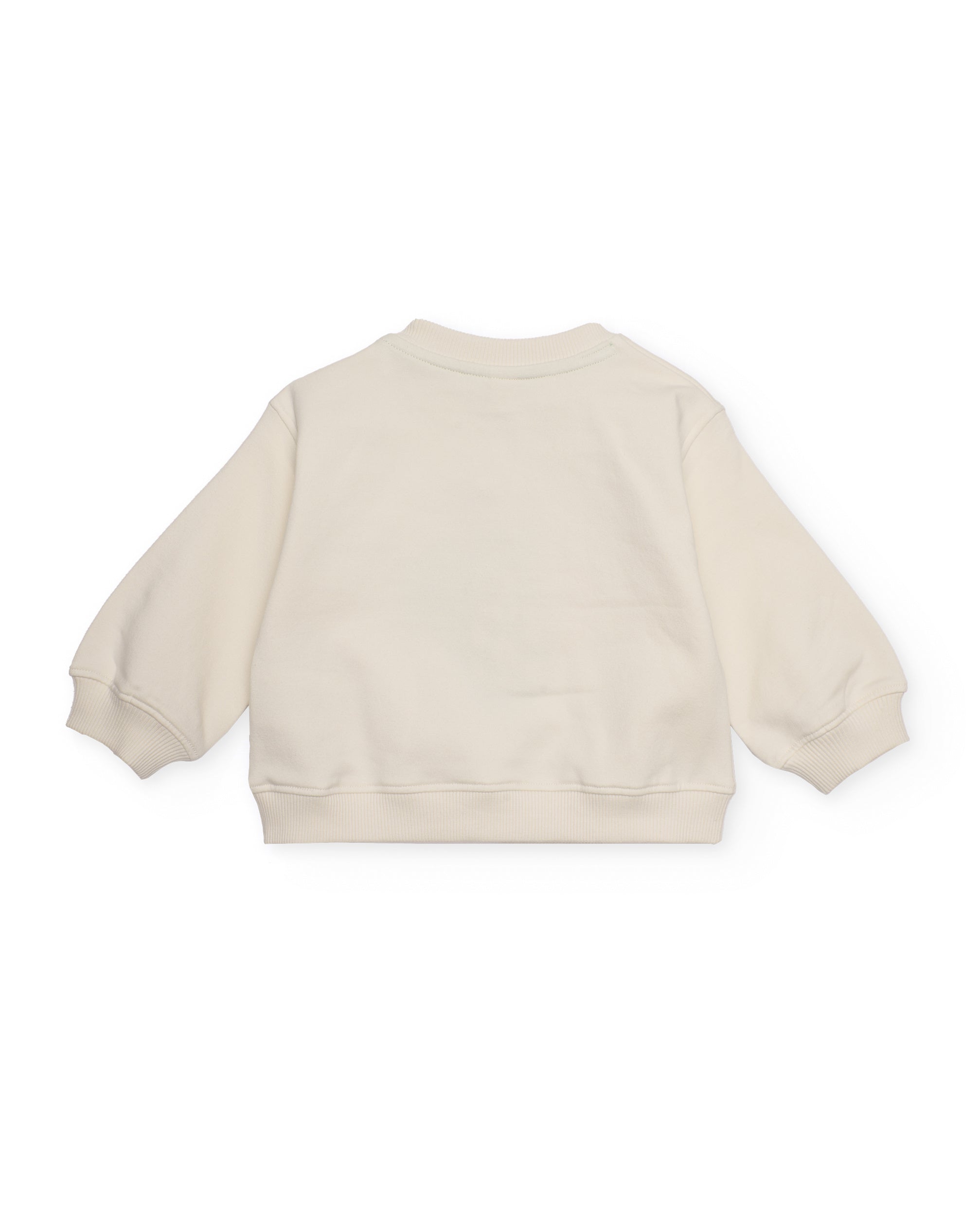 Sudadera para niña color crema con estampado de flores y