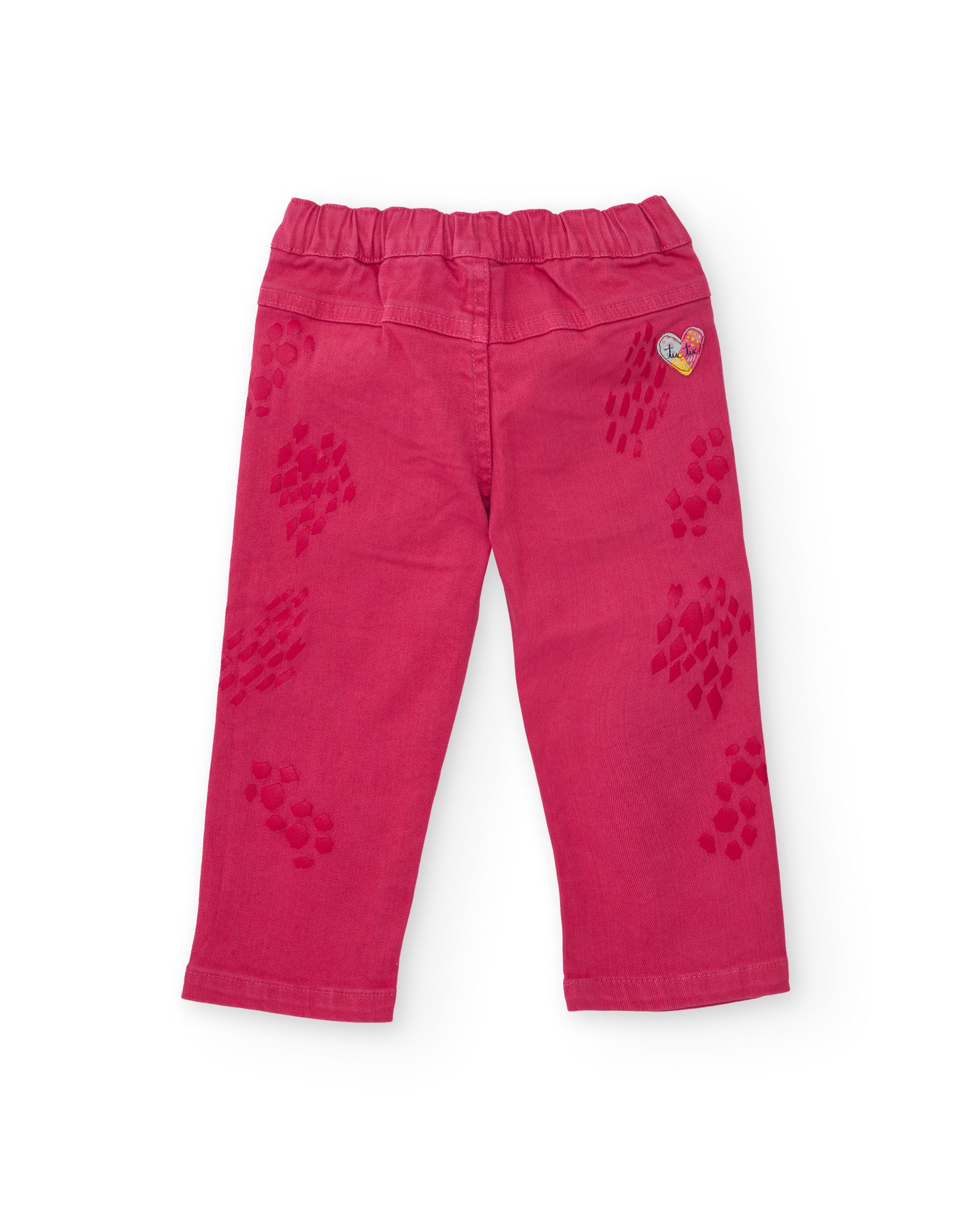 Pantalón para niña color fucsia con cinturón a juego.