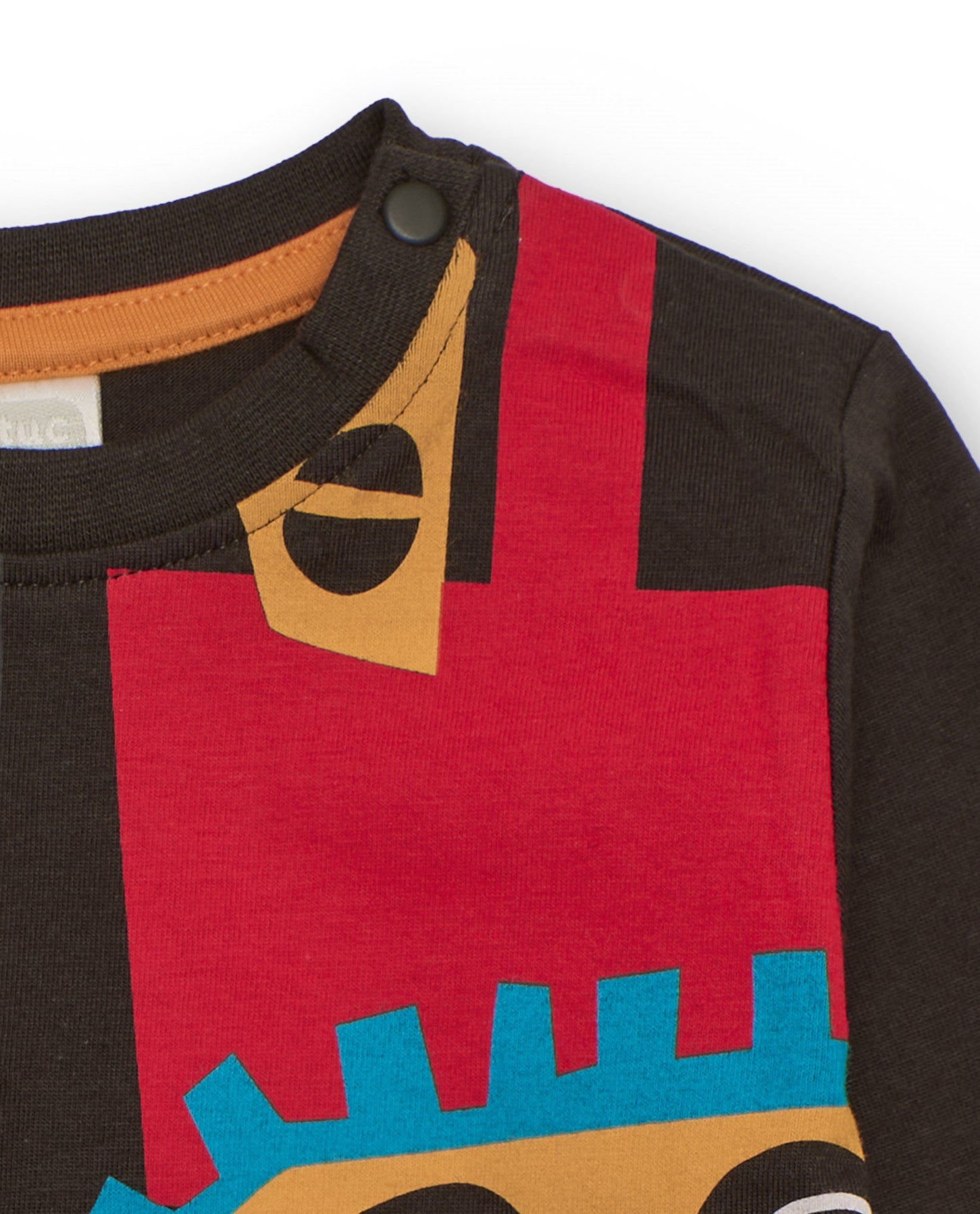 Camiseta de manga larga para niño en marrón con estampado de