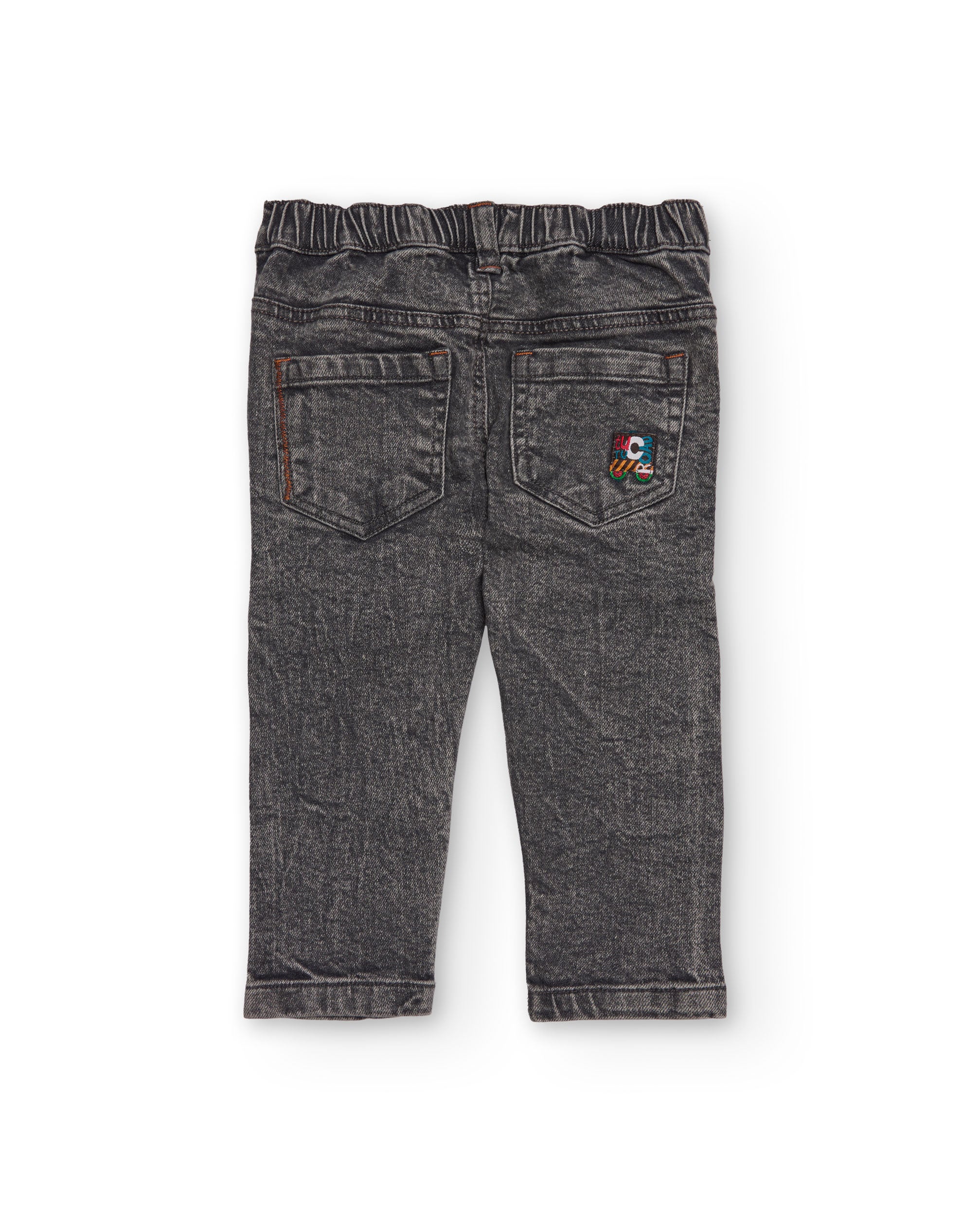 Pantalón para niño en gris lavado con estampados de herramientas