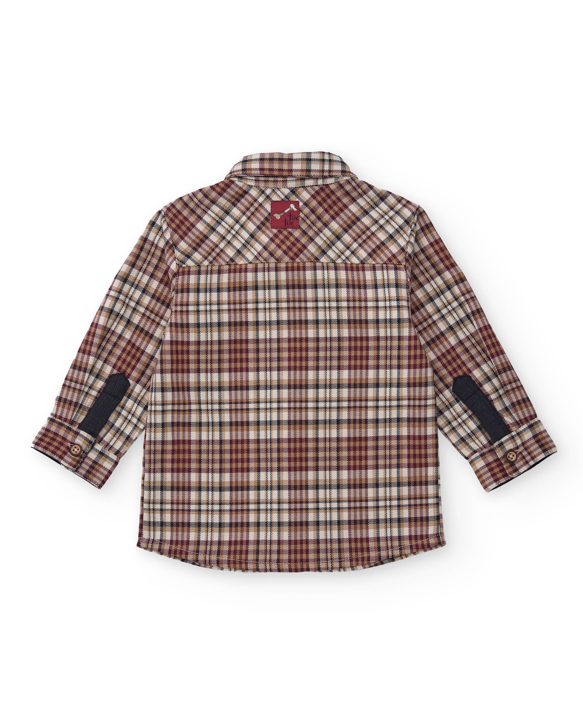 Camisa de manga larga para niño en burdeos con estampado de