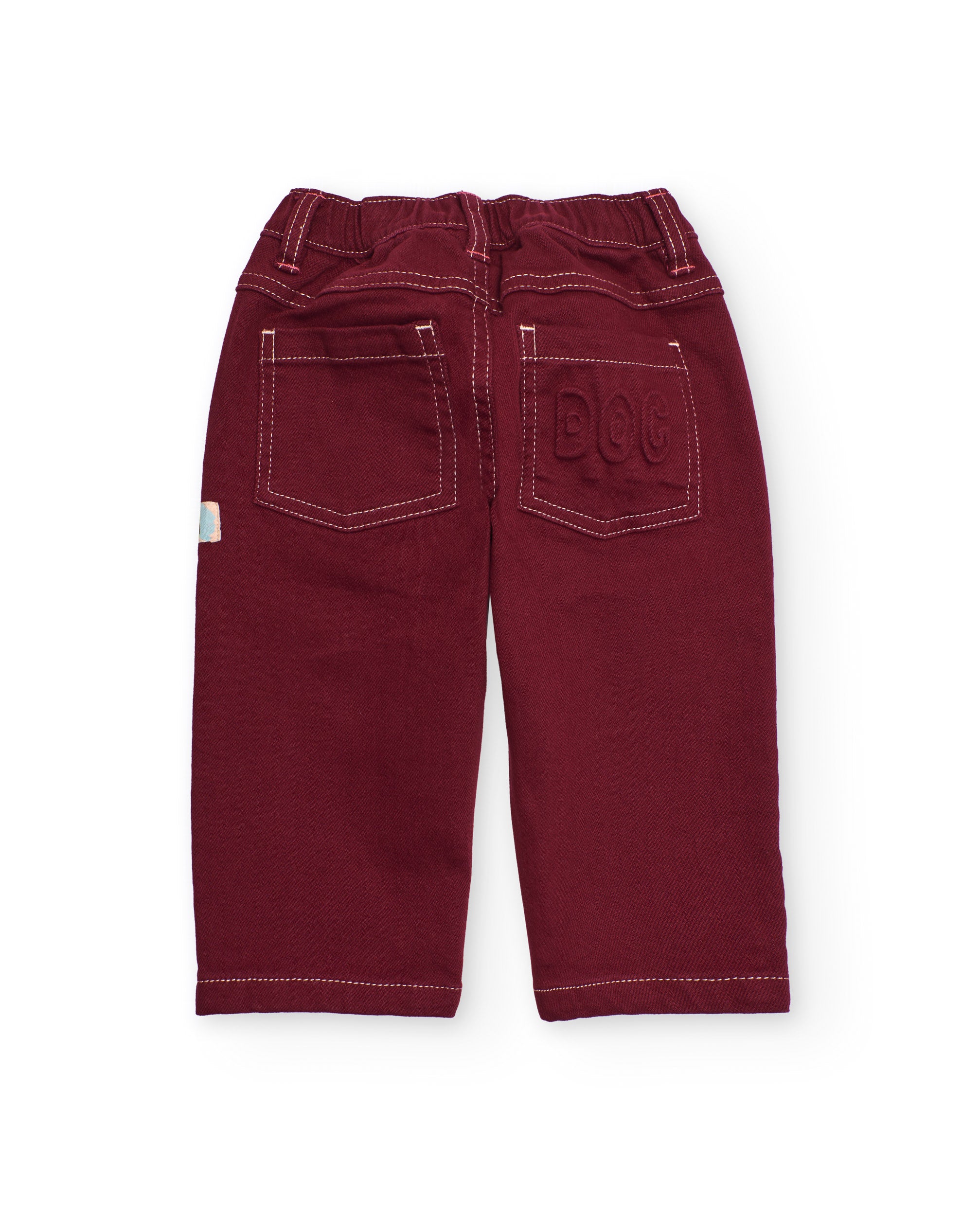 Pantalón para niño en granate con detalle bordado "DOG"