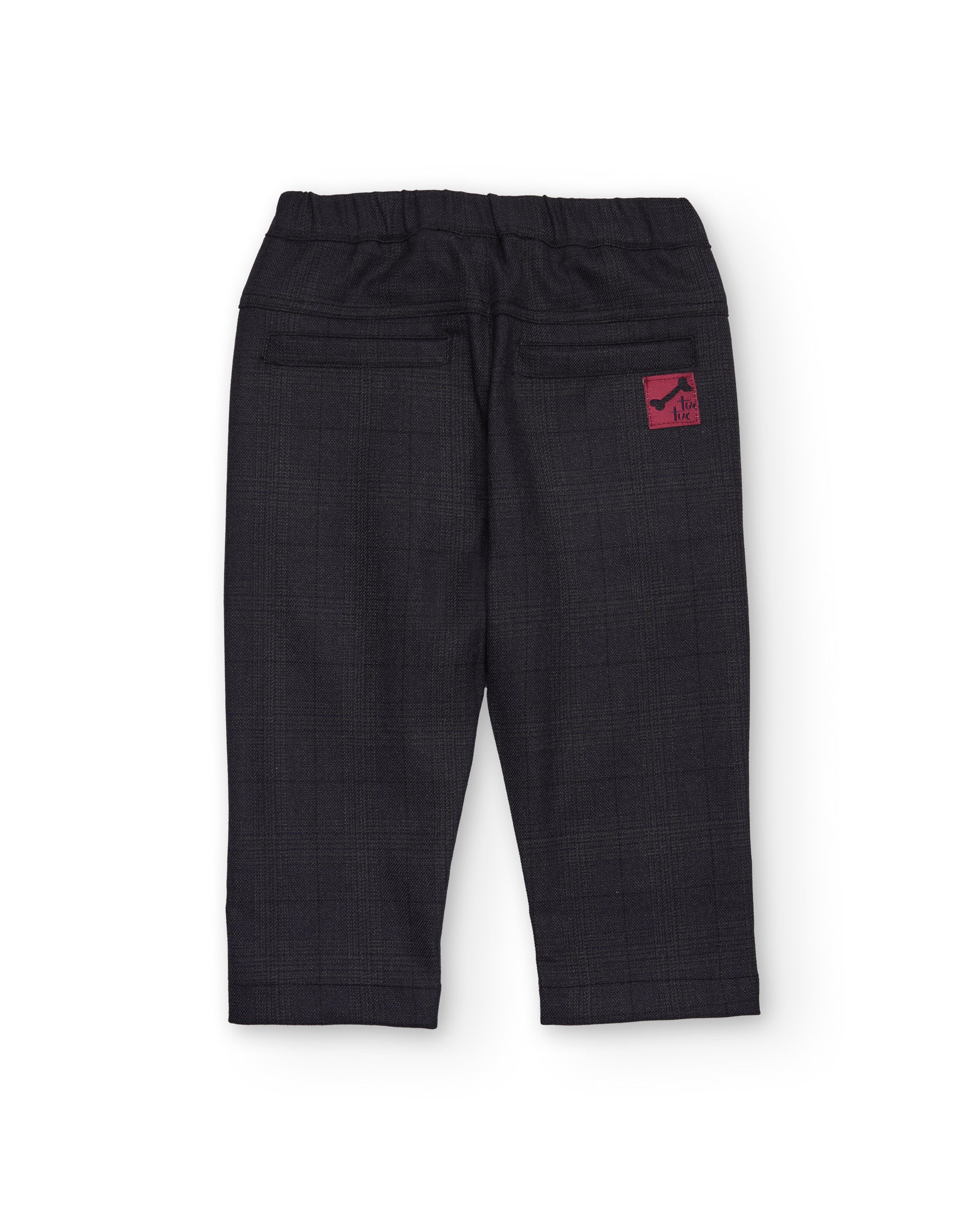 Pantalón para niño en gris oscuro con botones decorativos
