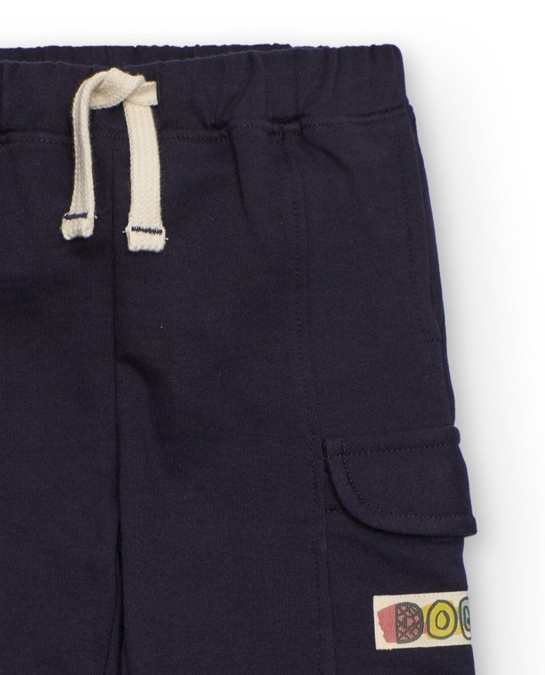Pantalón jogger para niño en azul marino con bolsillos cargo