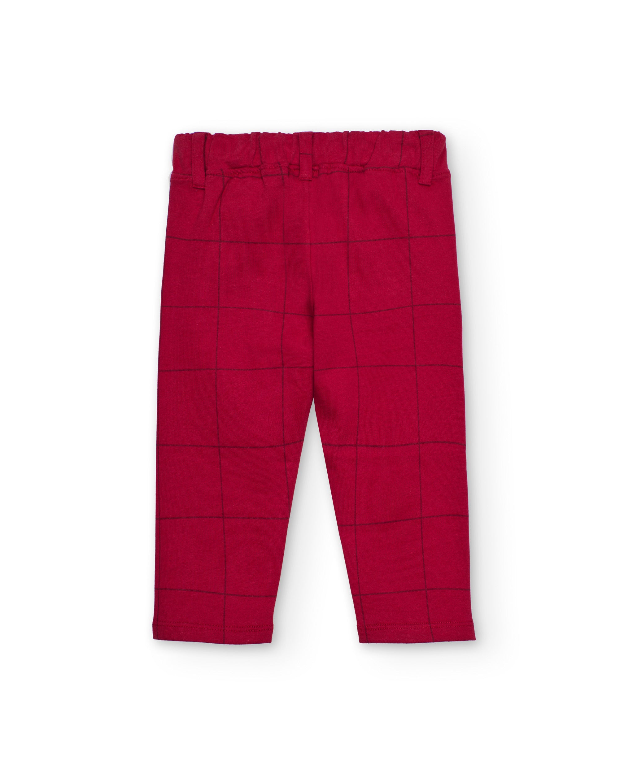 Pantalón para niño en rojo con estampado de cuadros