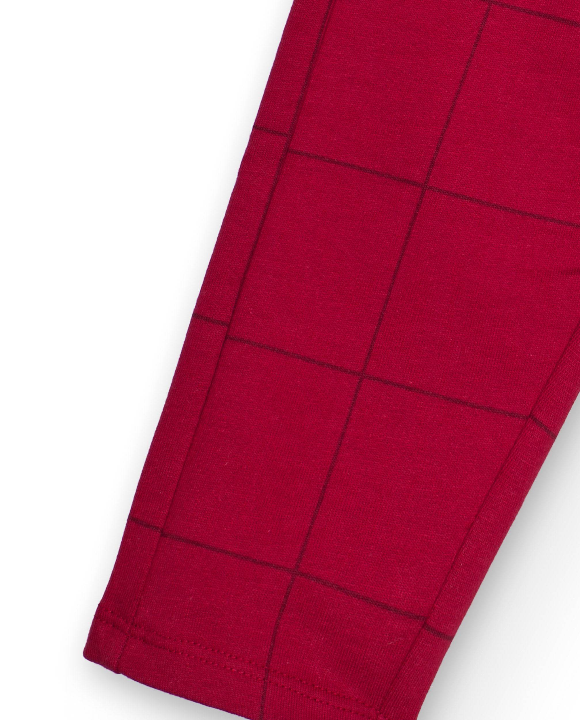Pantalón para niño en rojo con estampado de cuadros