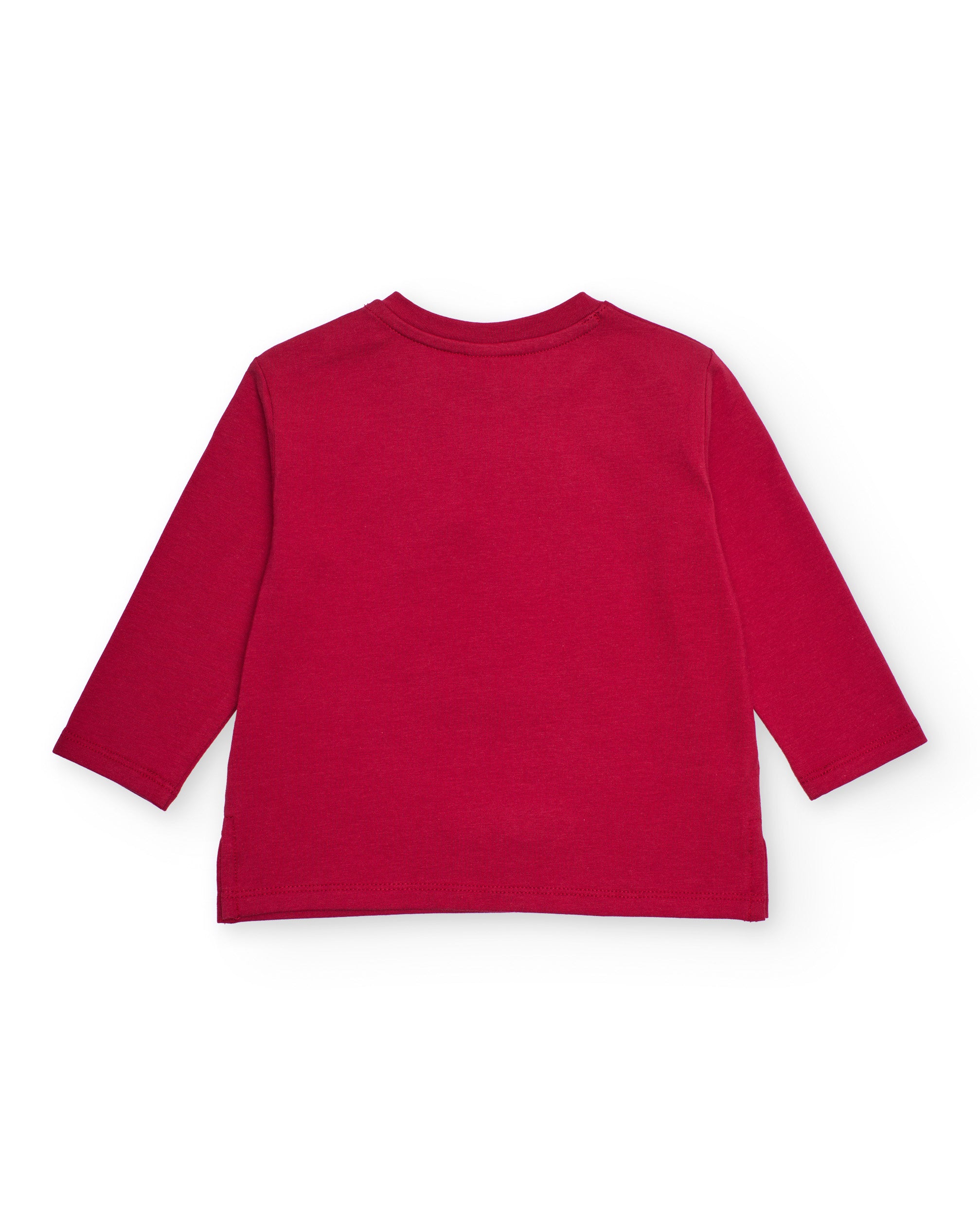 Camiseta para niña en rojo con estampado perrito lazo