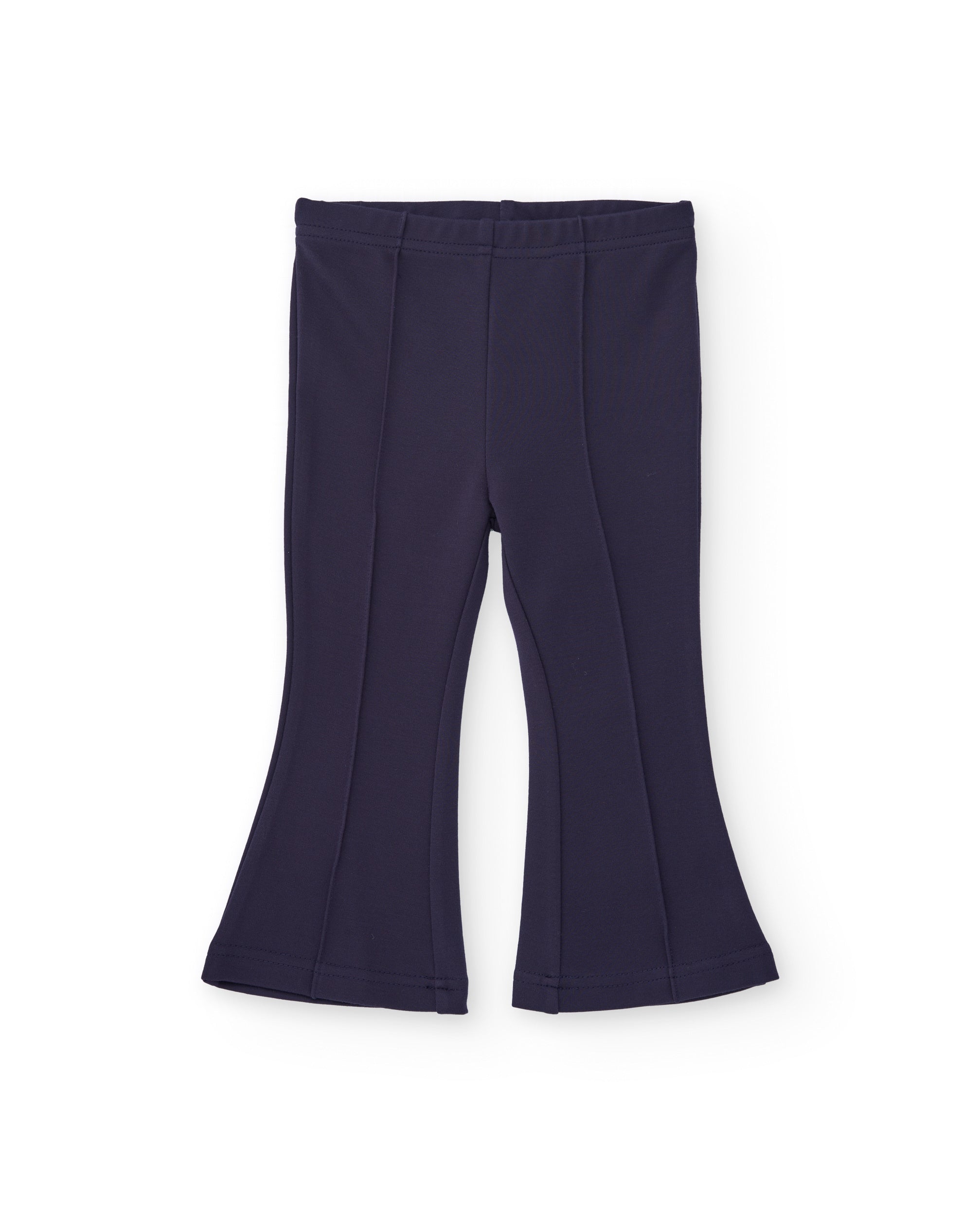Pantalones acampanados para niña en azul marino con detalle