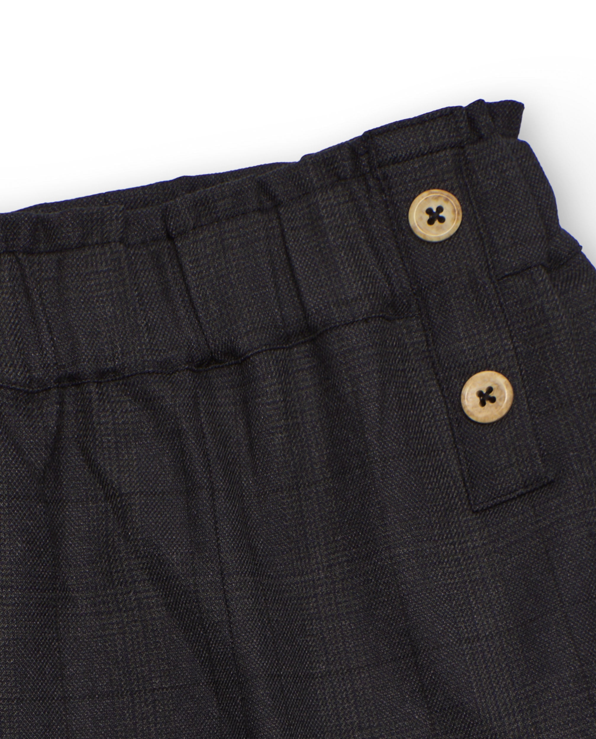 Pantalón amplio gris oscuro para niña con cintura paper bag