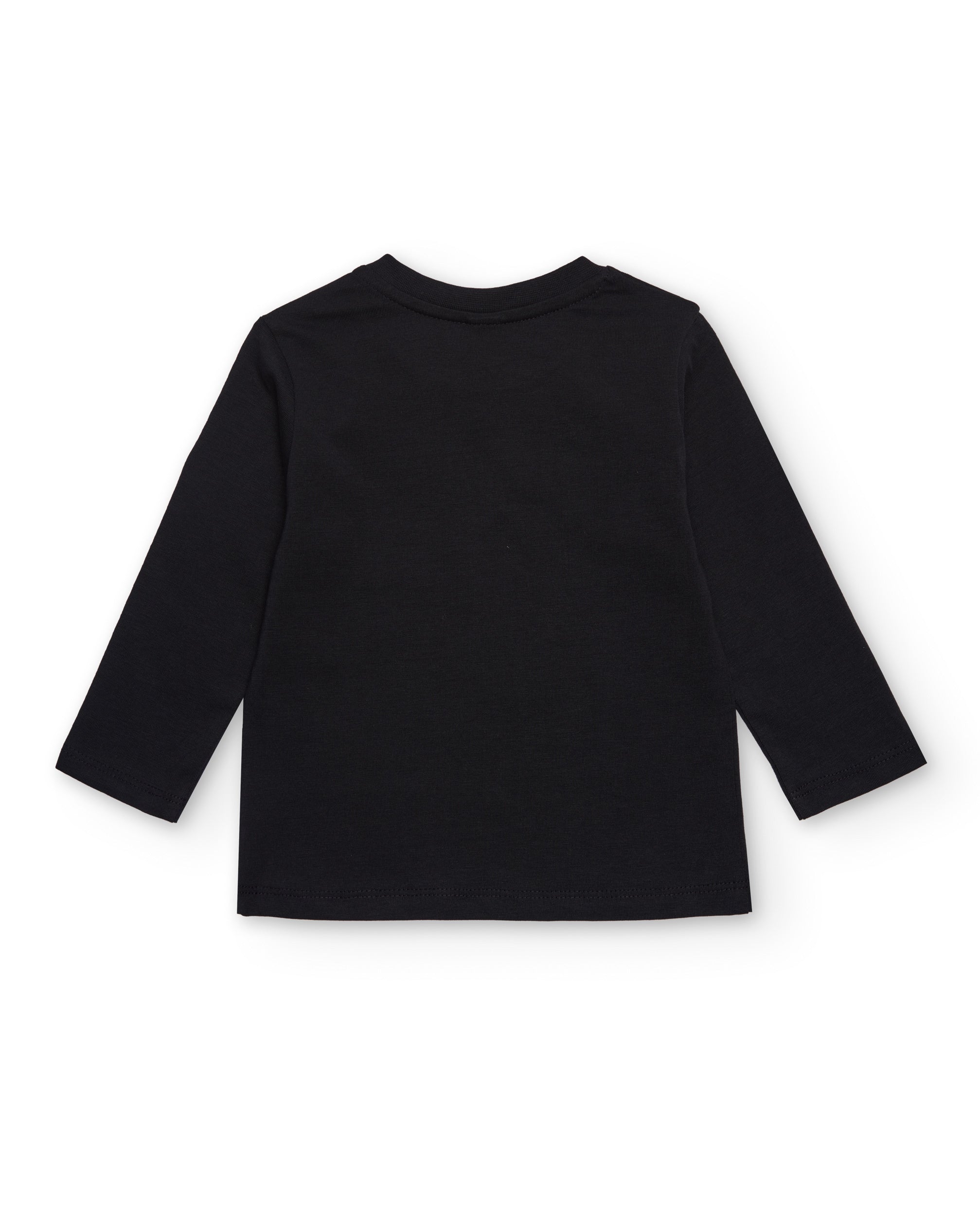 Camiseta de manga larga para niño en negro con estampado gráfico