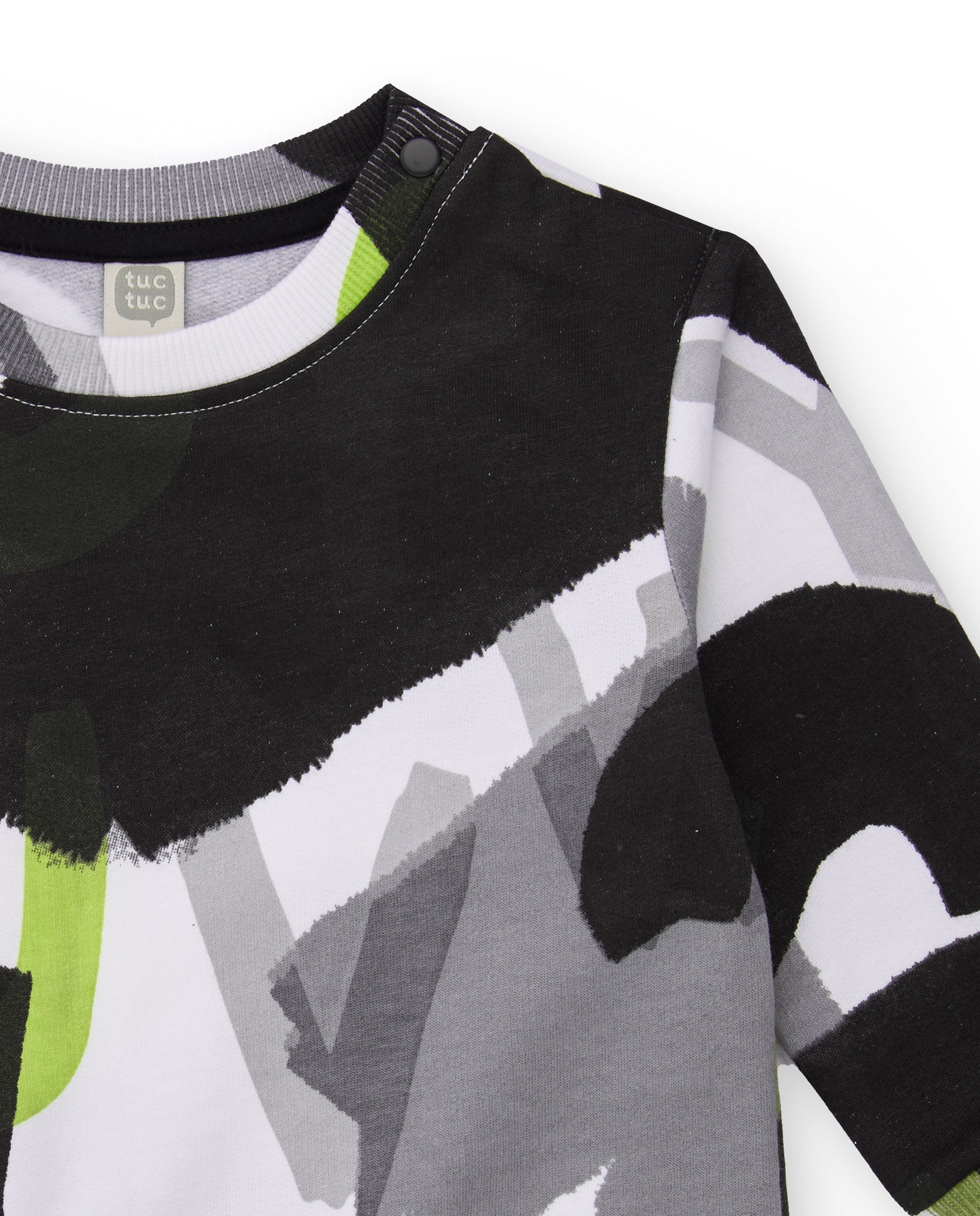 Sudadera para niño en blanco con estampado abstracto multicolor