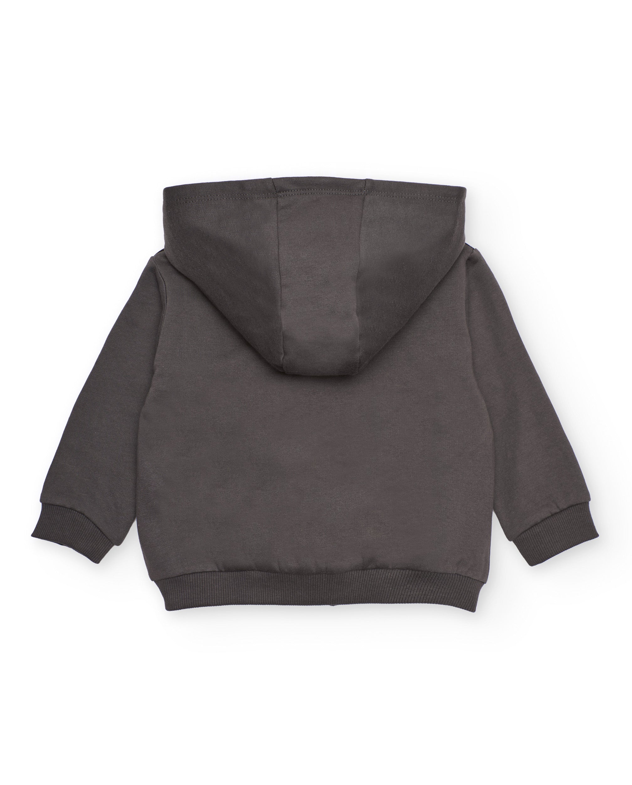 Sudadera con capucha para niño en gris con estampado gráfico y