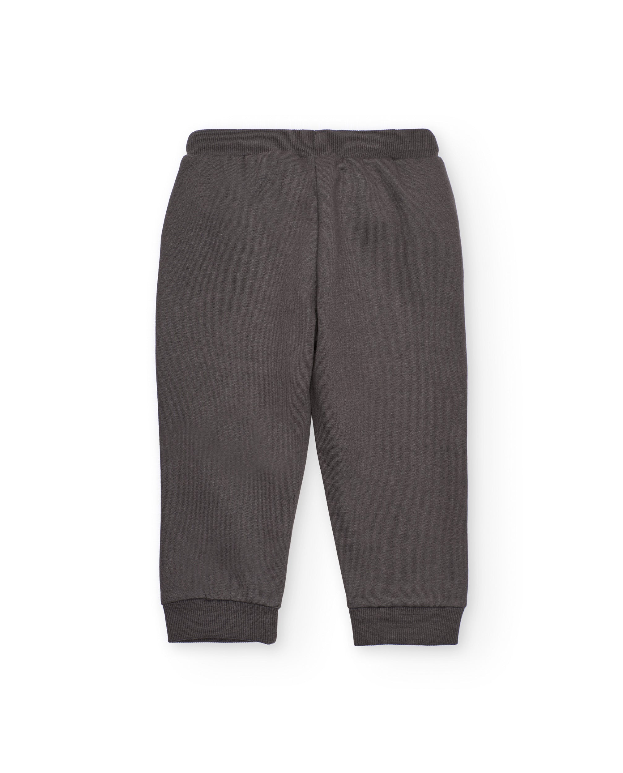 Pantalón jogger para niño en gris con estampado "Fun Day"