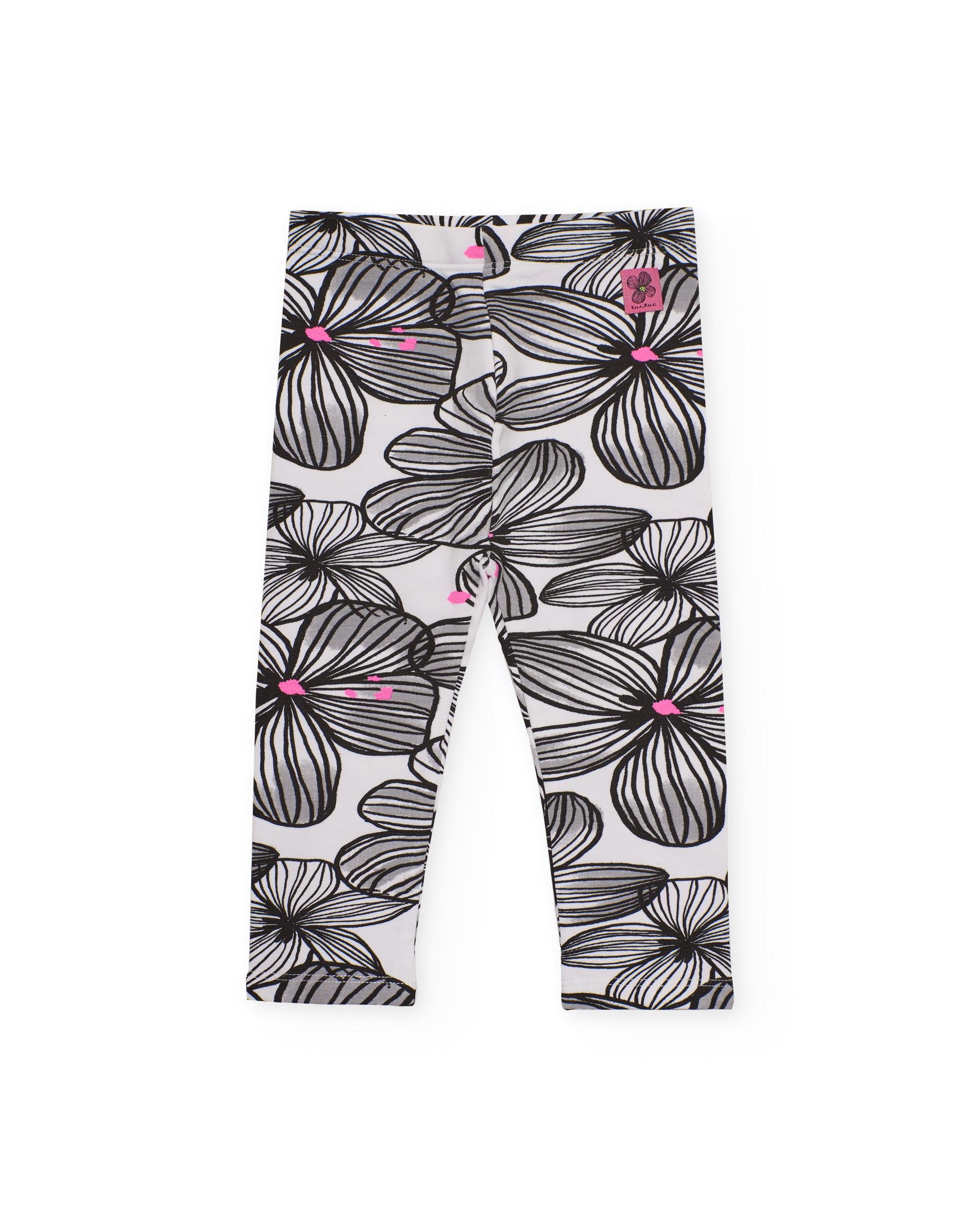 Leggings niña en blanco con estampado floral