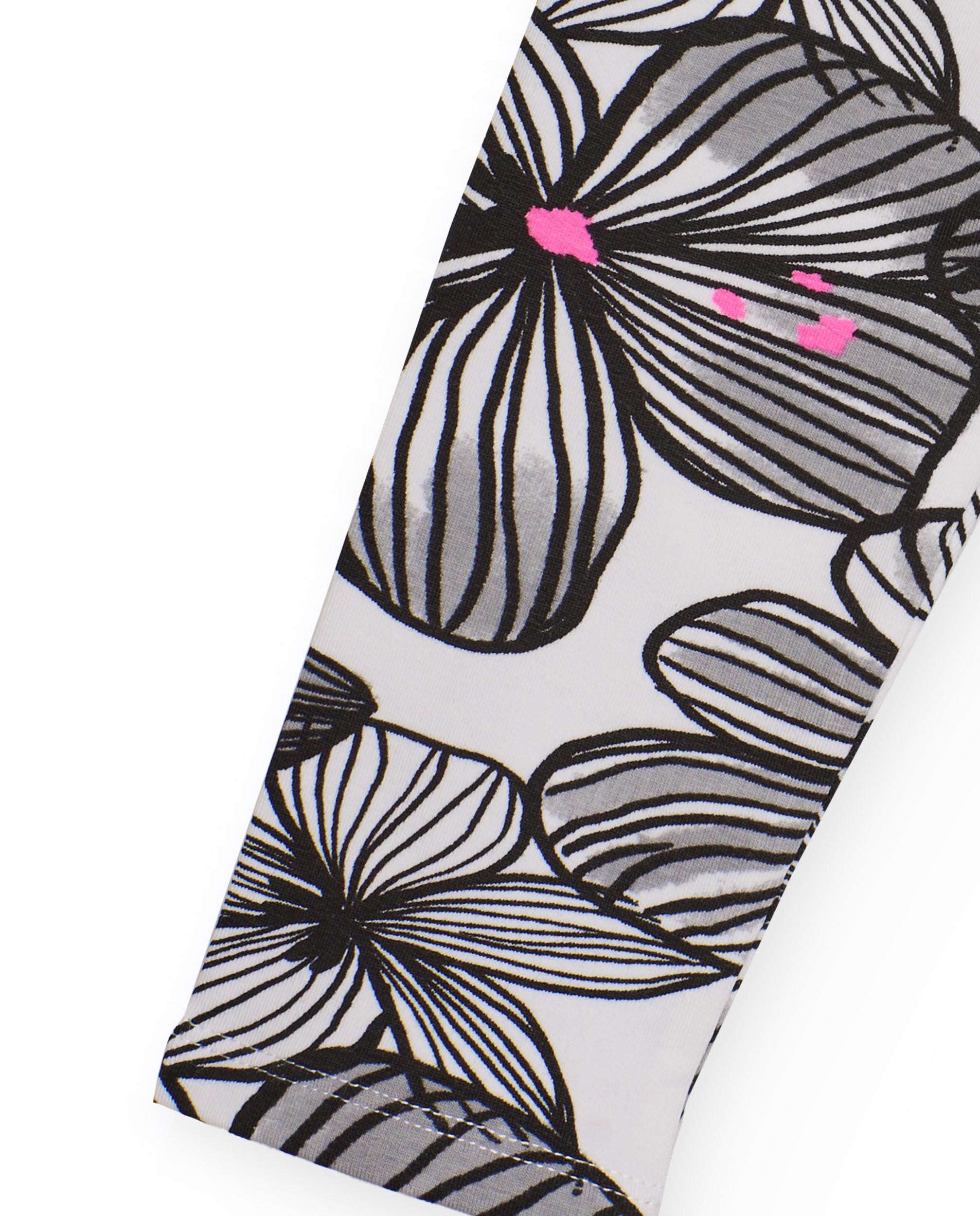 Leggings niña en blanco con estampado floral