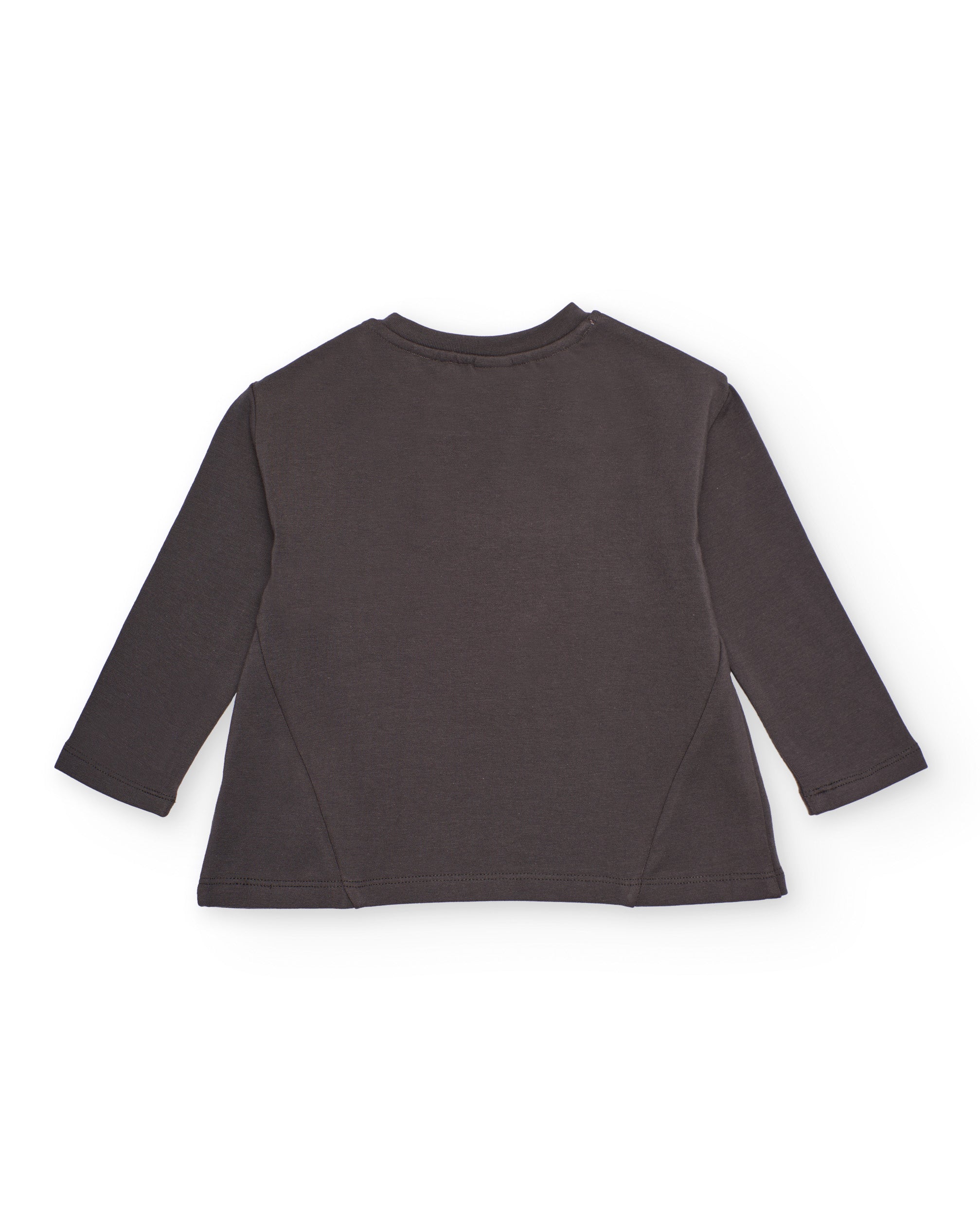 Camiseta de manga larga para niña en gris oscuro con unicornio