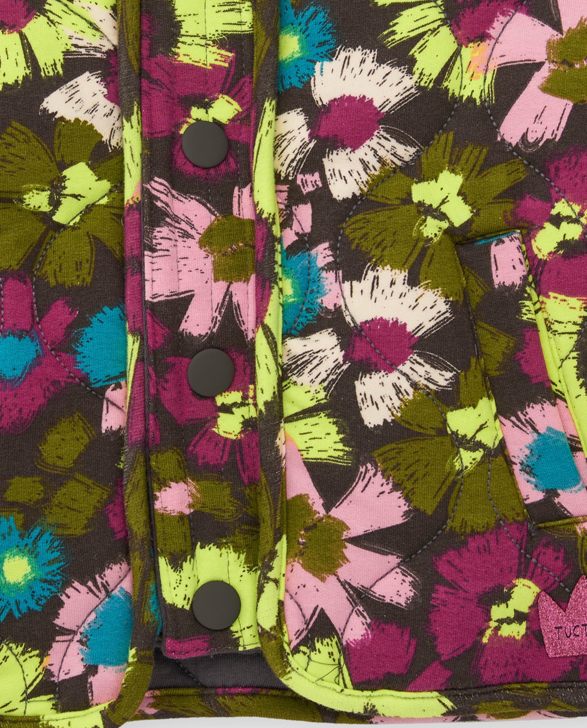 Chaqueta de punto para niña con estampado floral multicolor