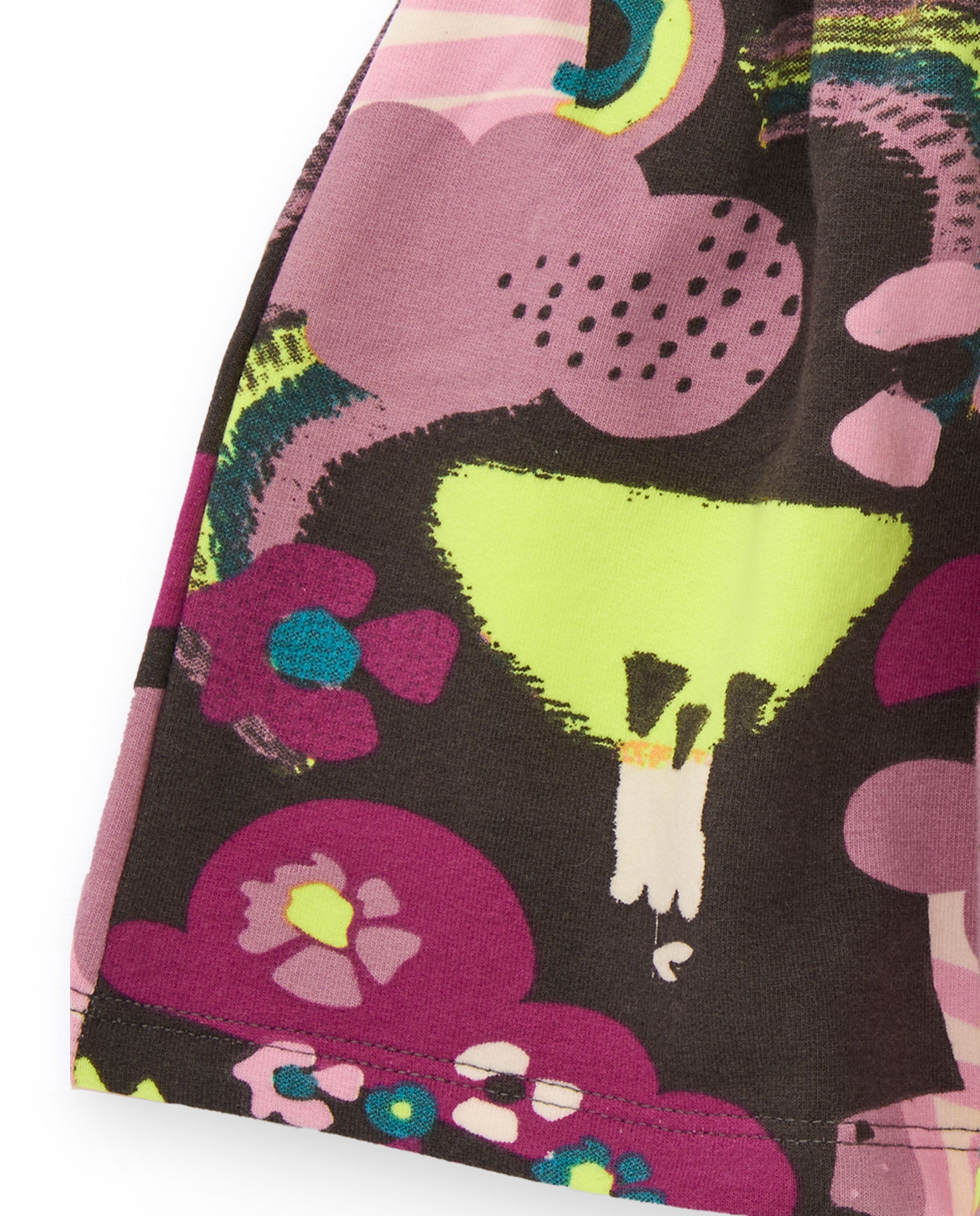 Falda para niña en marrón con estampado de arcoíris y árboles