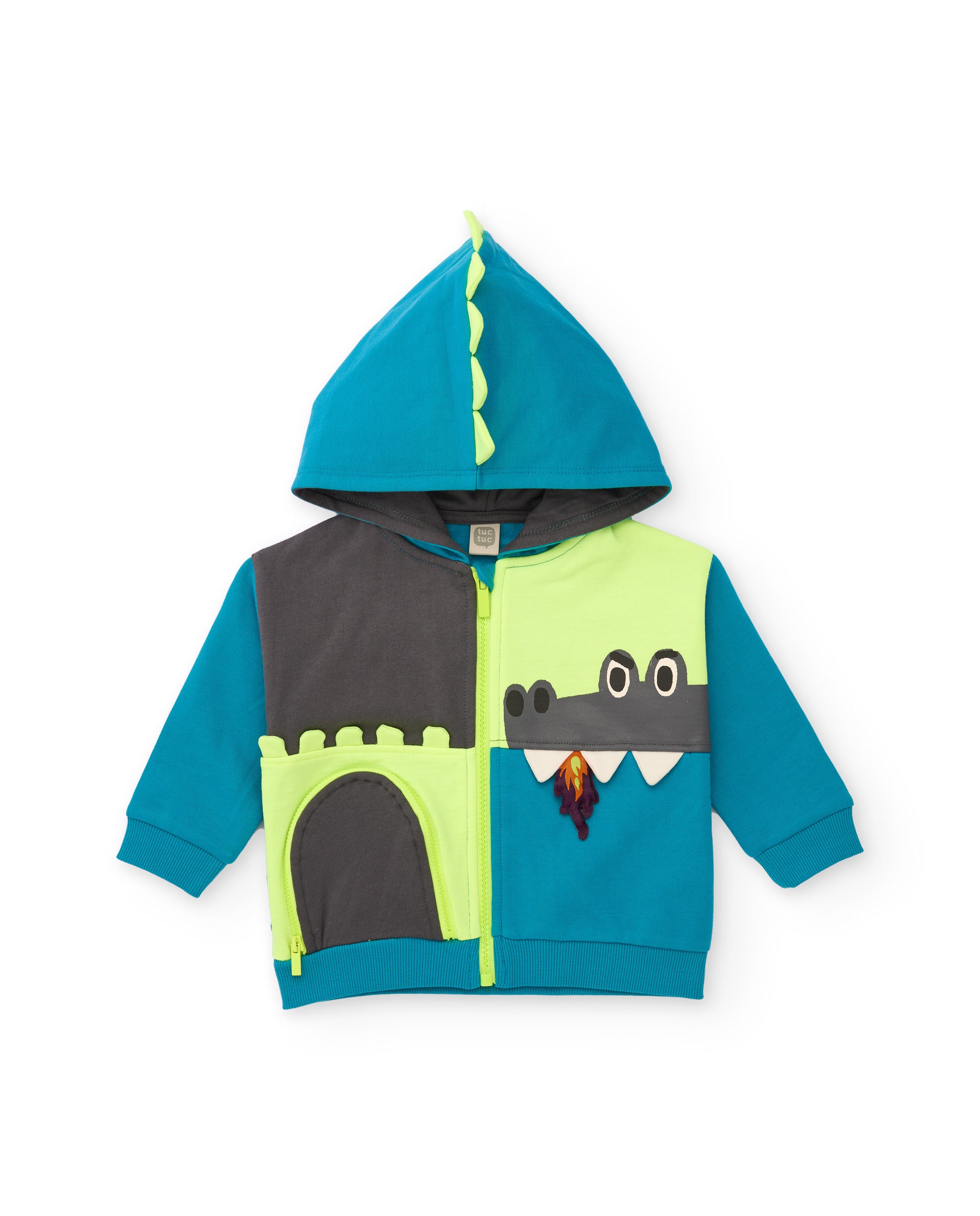 Sudadera con capucha para niño en azul con diseño de dragón
