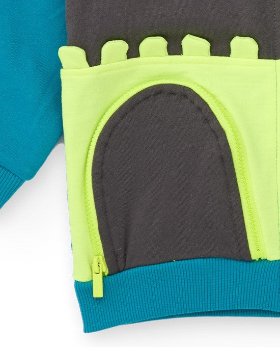 Sudadera con capucha para niño en azul con diseño de dragón