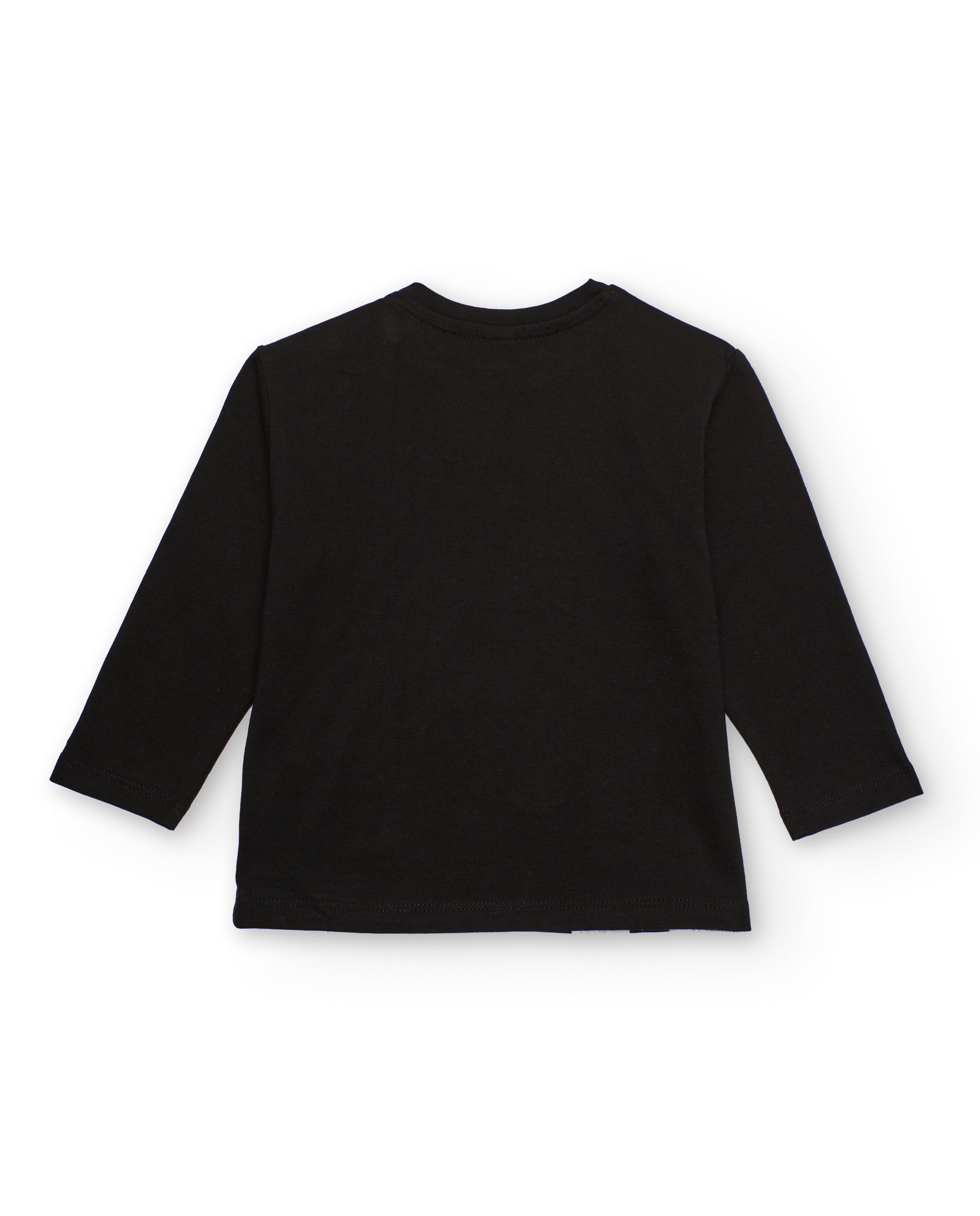Camiseta para niño de manga larga en negro con estampado de