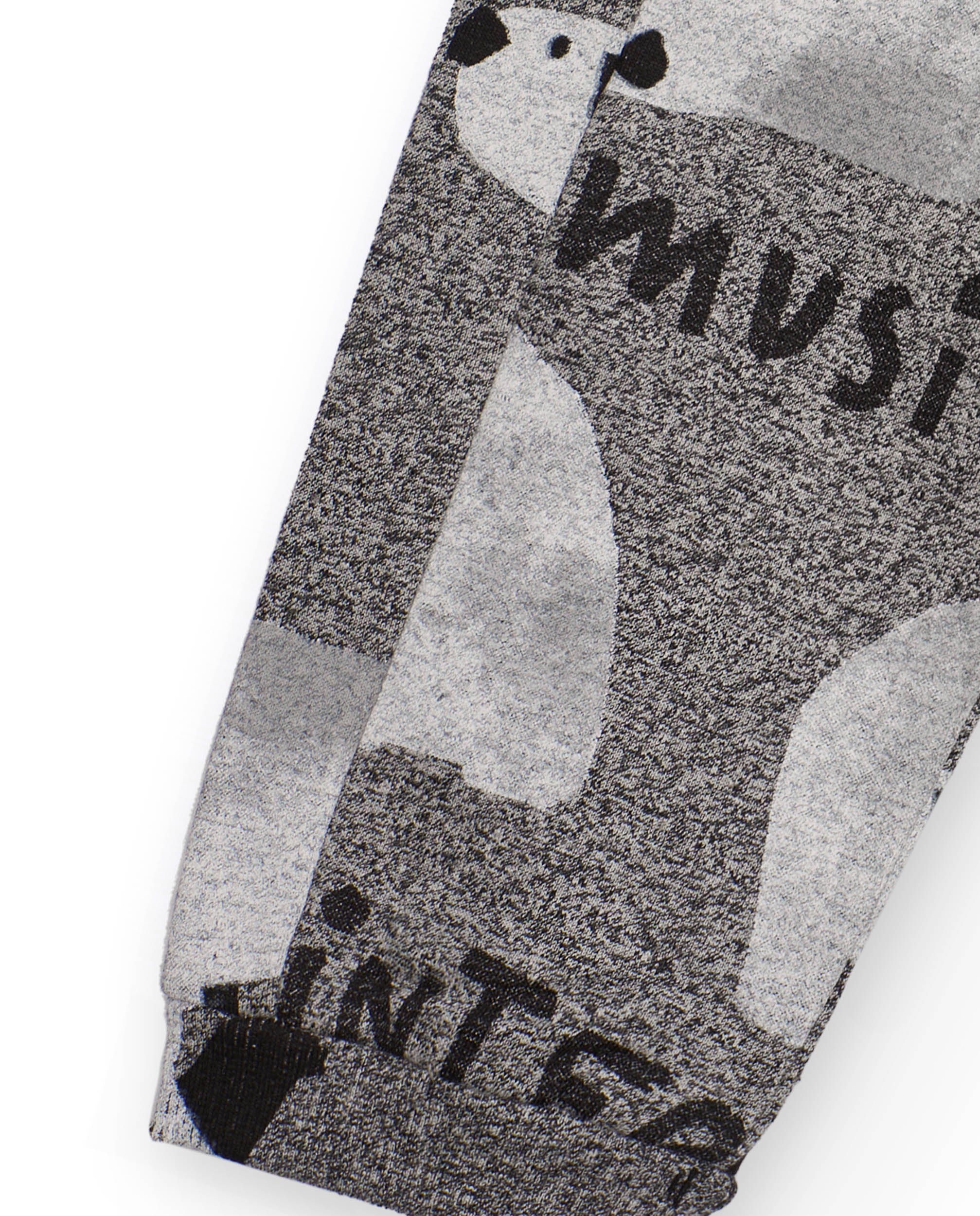 Pantalón jogger para niño en gris con estampado de osos polares