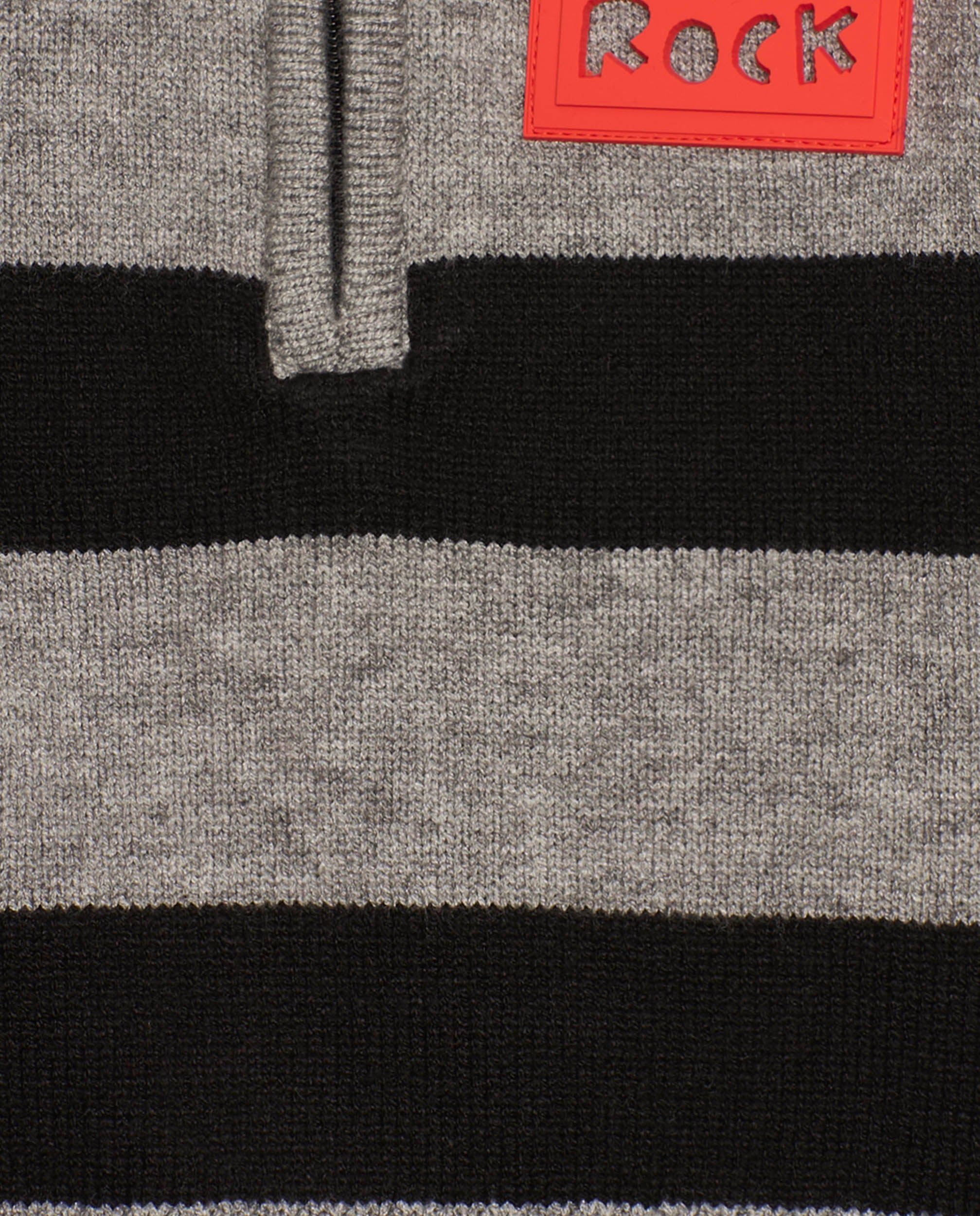 Jersey de punto para niño a rayas con cremallera