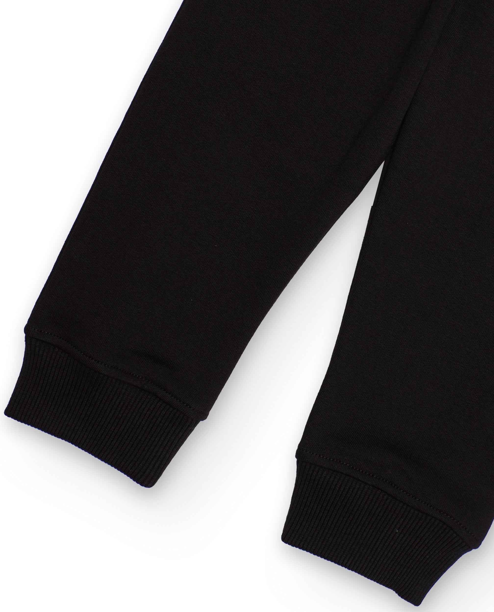 Pantalón de felpa negro con cordón rojo para niño