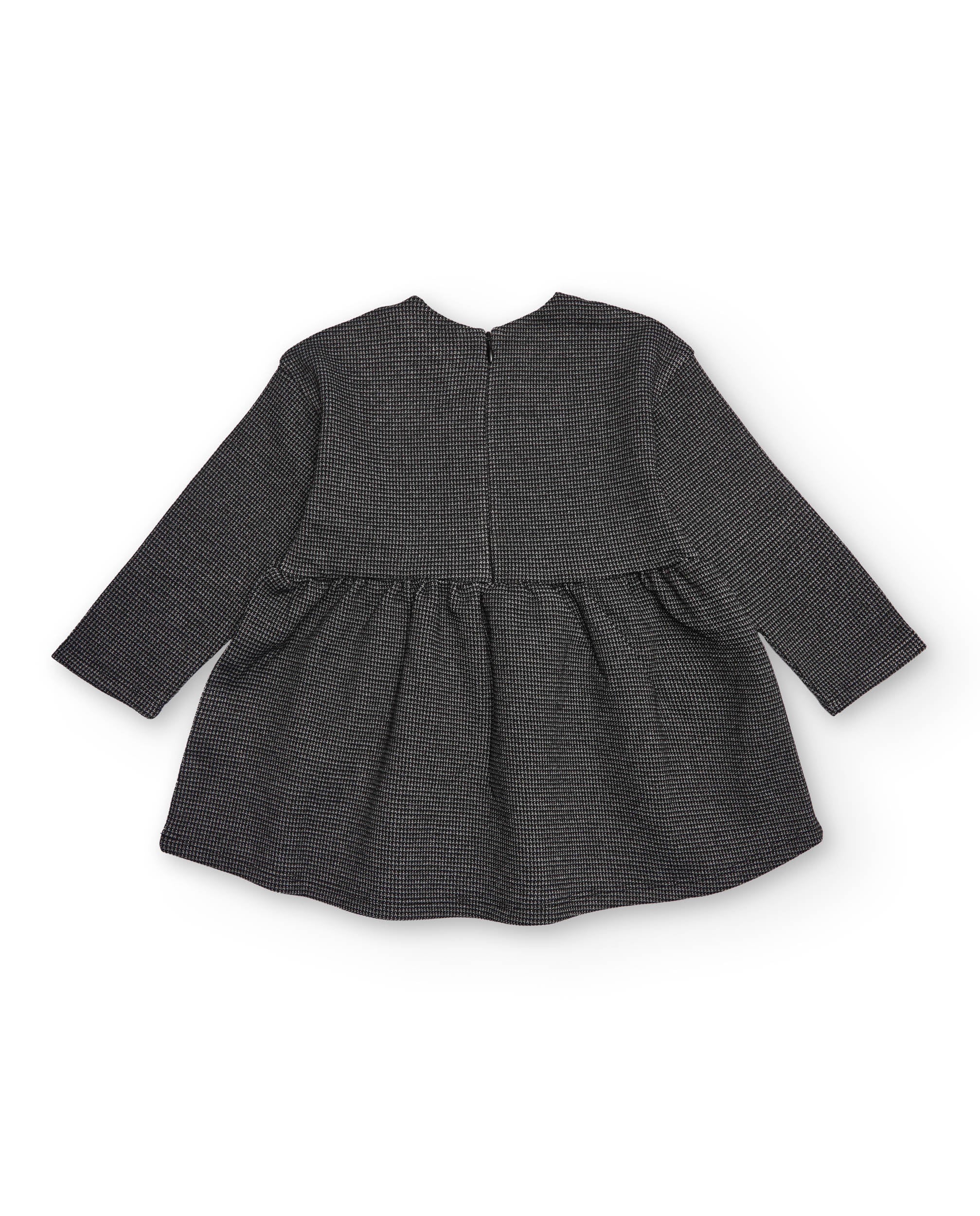 Vestido de niña en gris con corazones aplicados