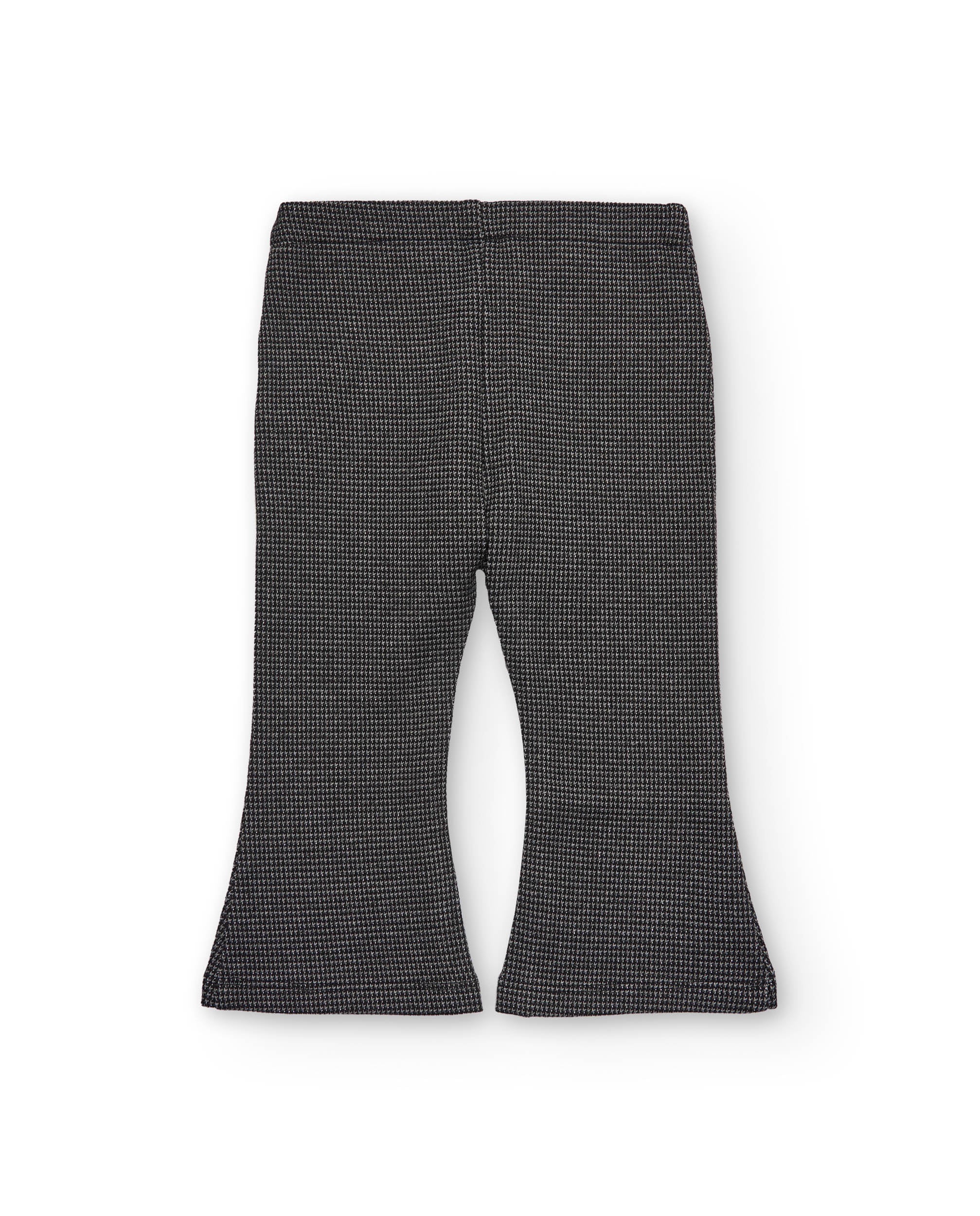 Pantalón acampanado de niña en vichy negro