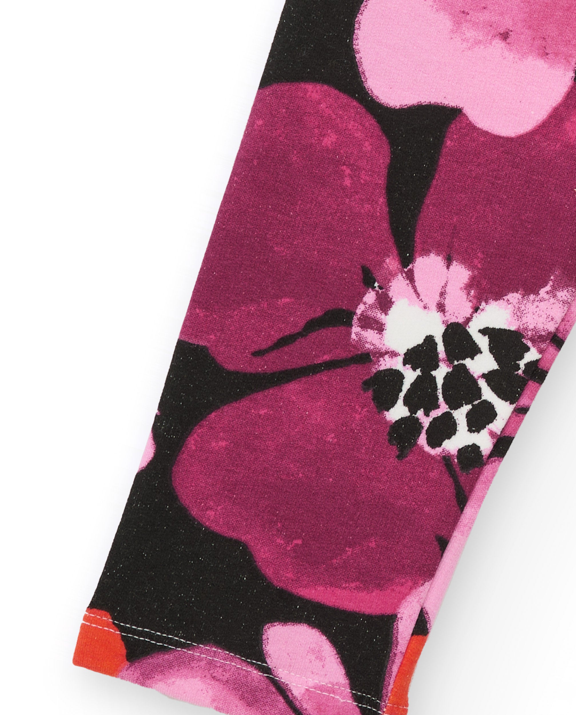 Leggings de niña con estampado floral en tonos fucsia y rojo