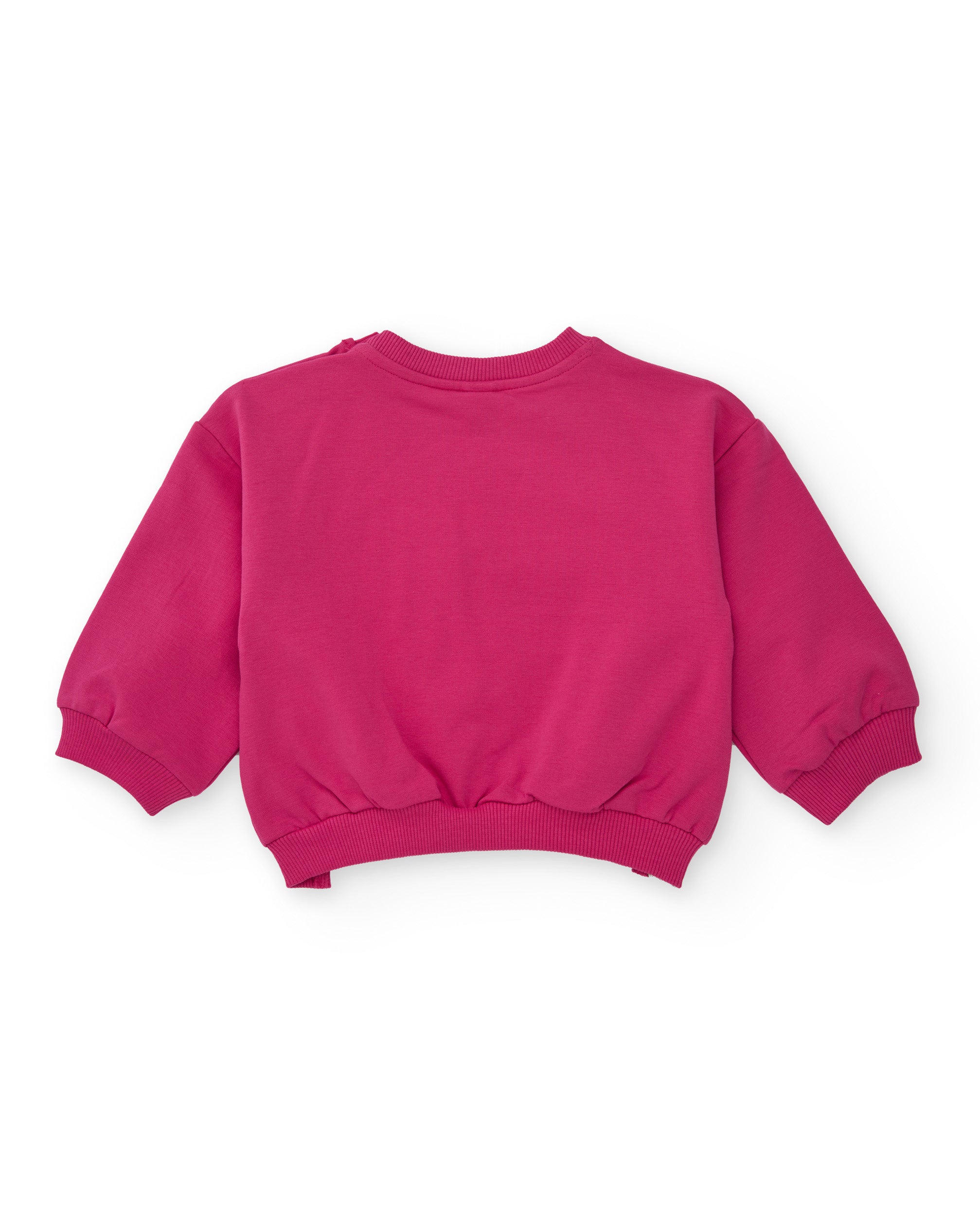 Sudadera de niña en fucsia con flor estampada