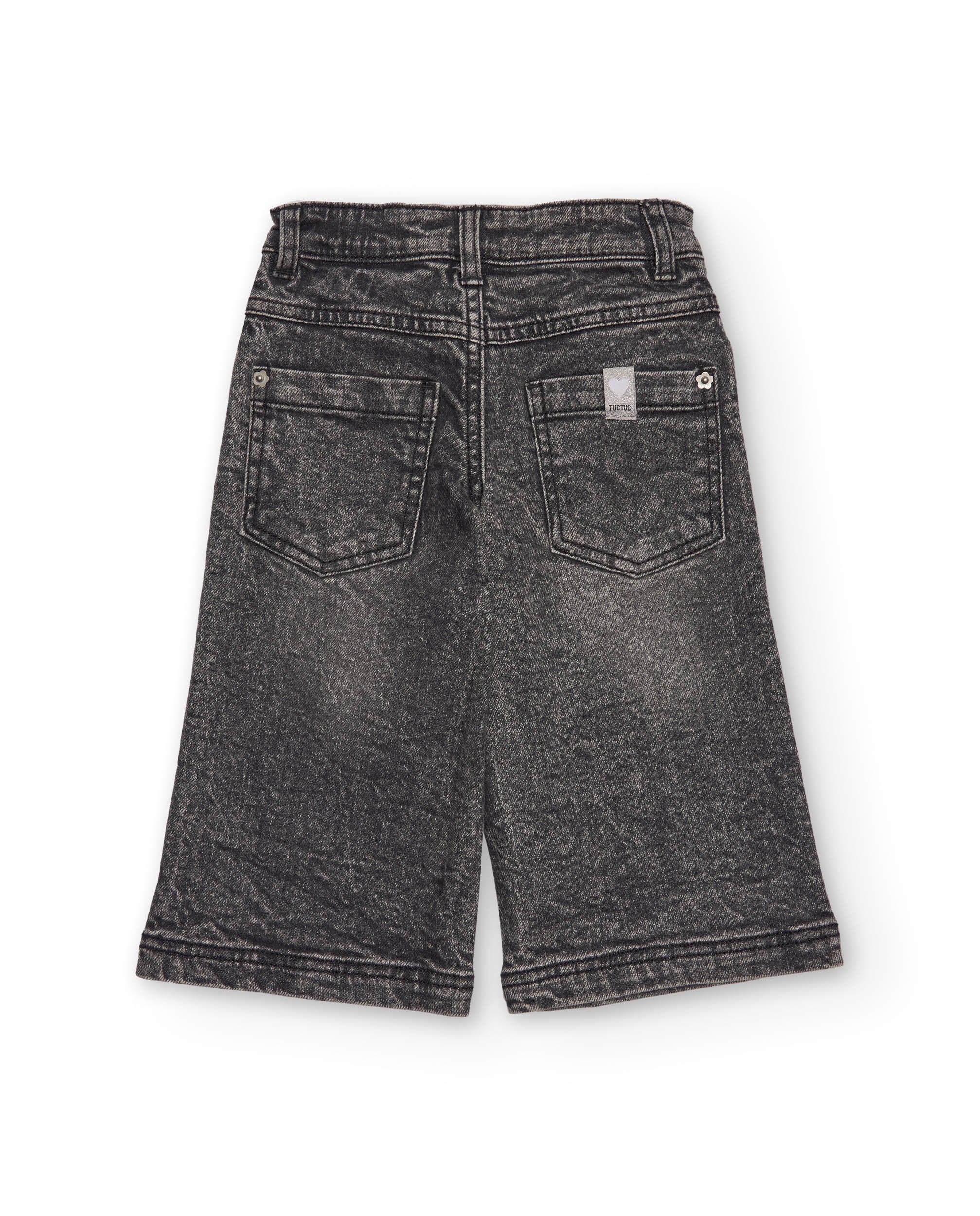 Pantalón largo denim de niña en gris lavado