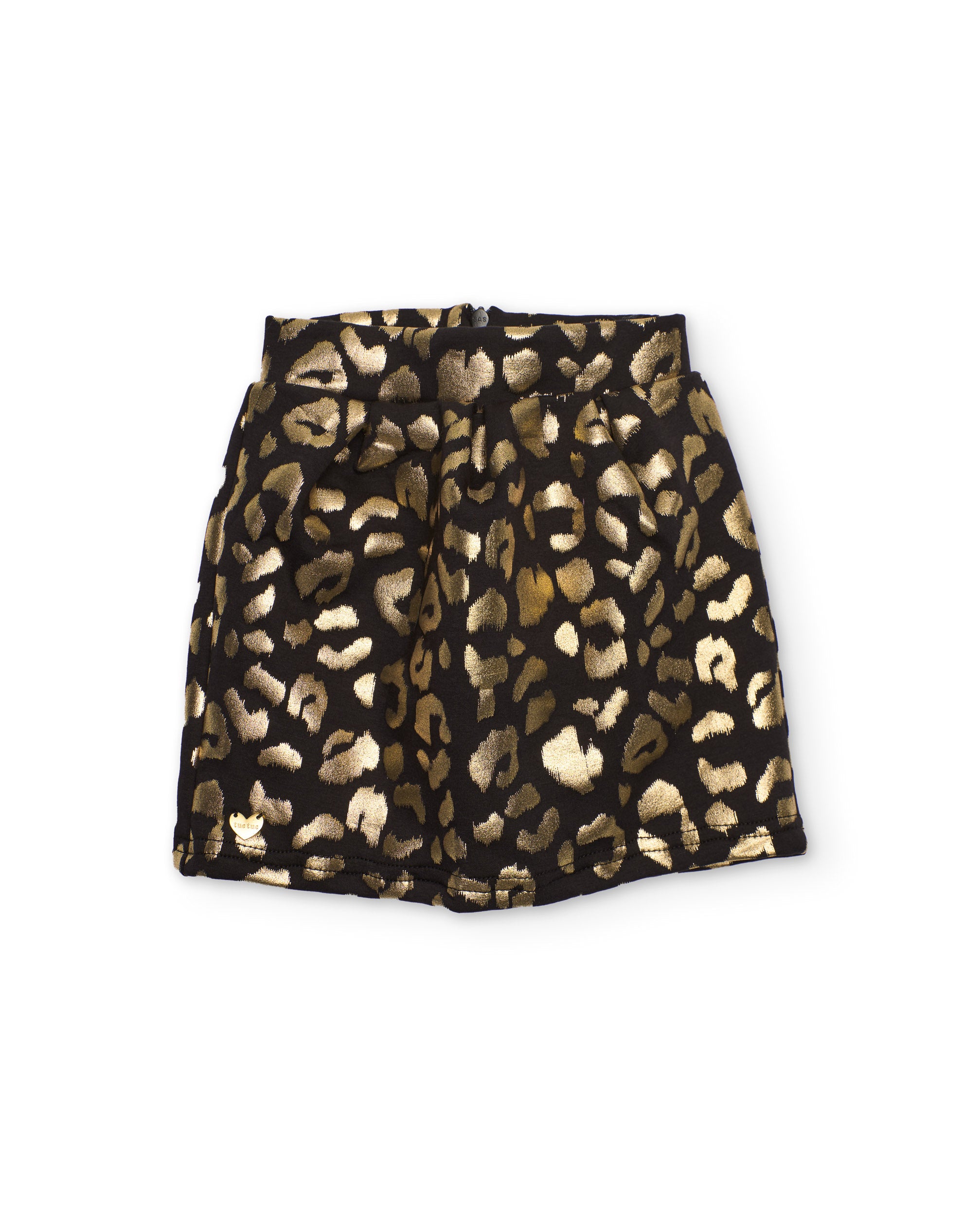 Falda de niña con estampado animal print en dorado
