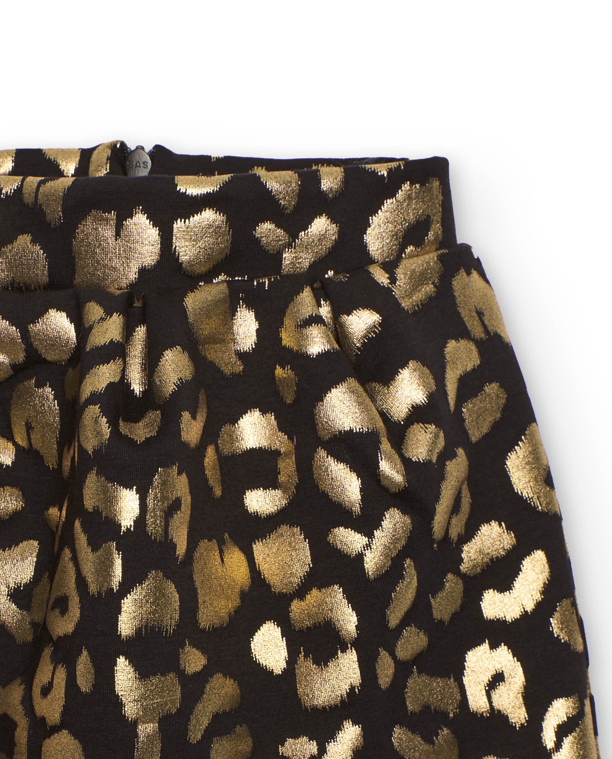 Falda de niña con estampado animal print en dorado