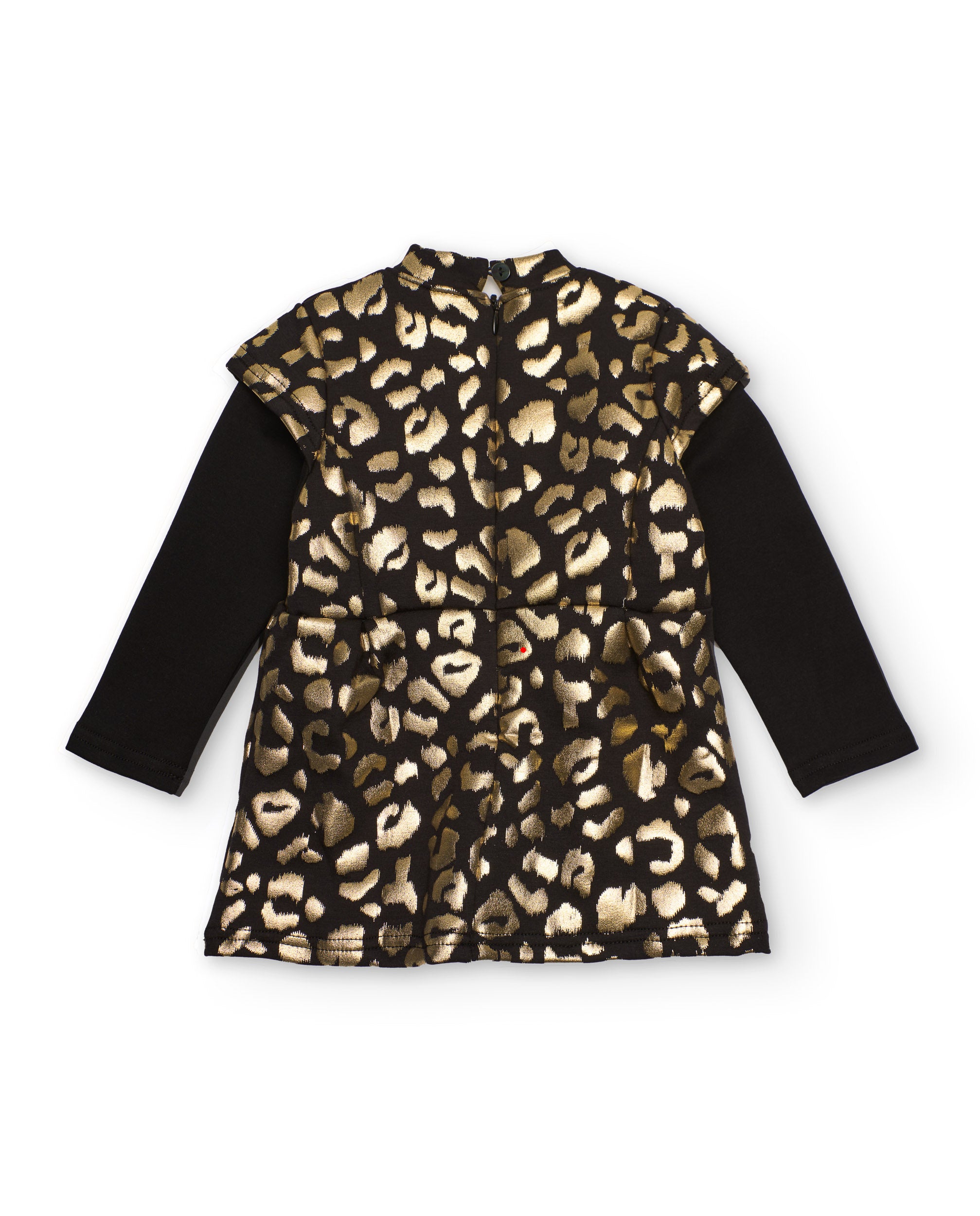 Vestido de niña con estampado animal print dorado