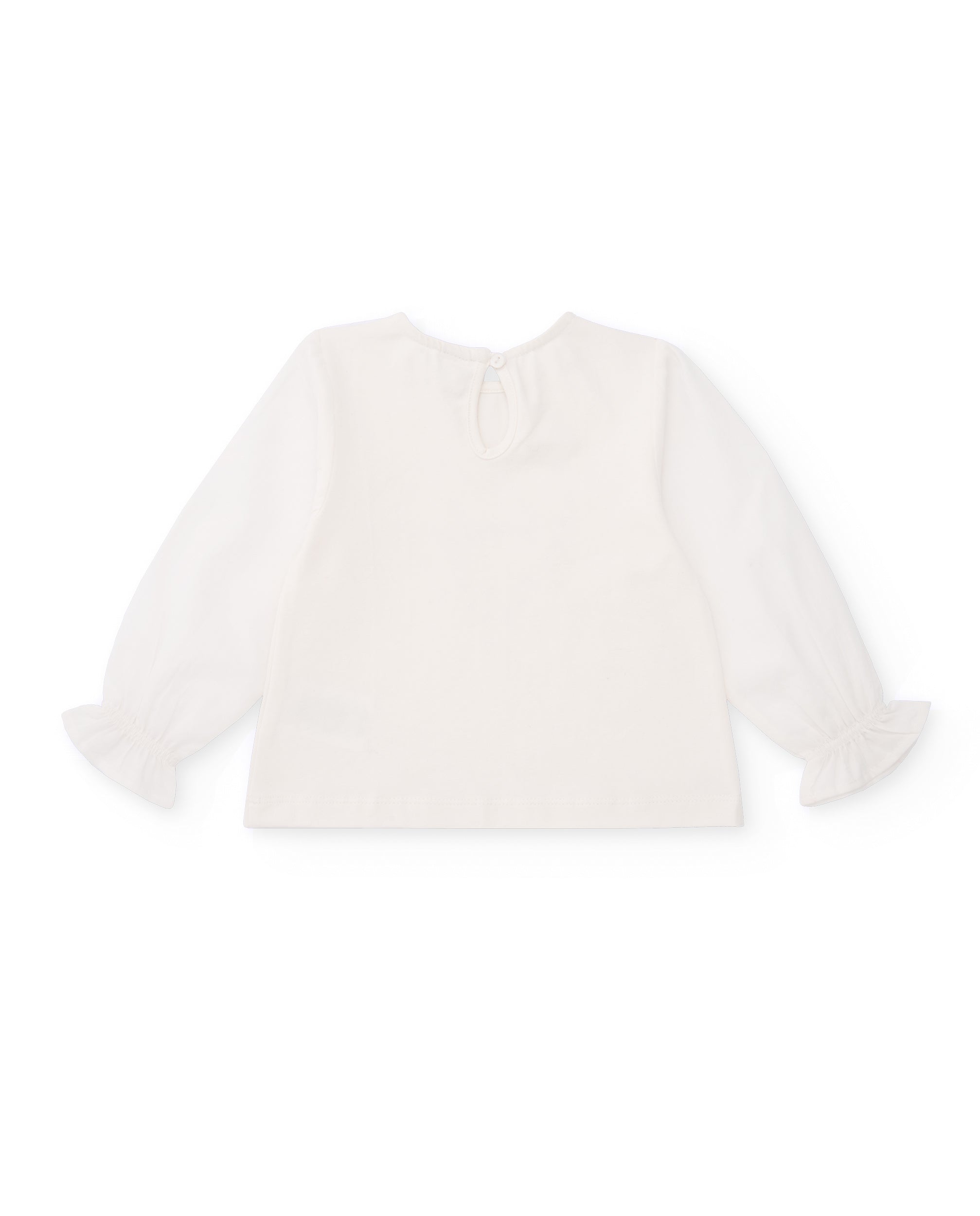 Camiseta de niña blanca con estampado de corazones