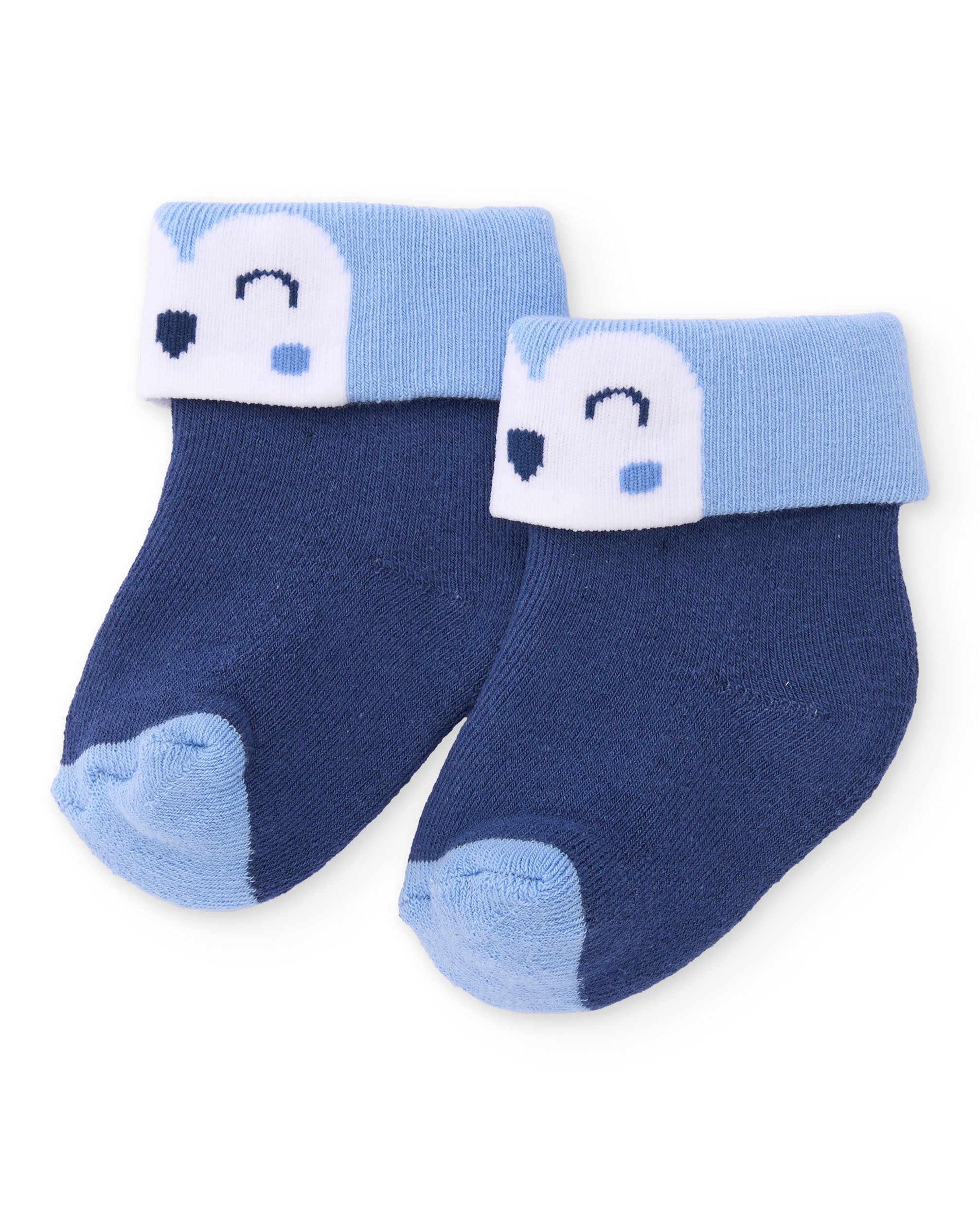 Calcetines para recién nacido en azul marino y celeste con