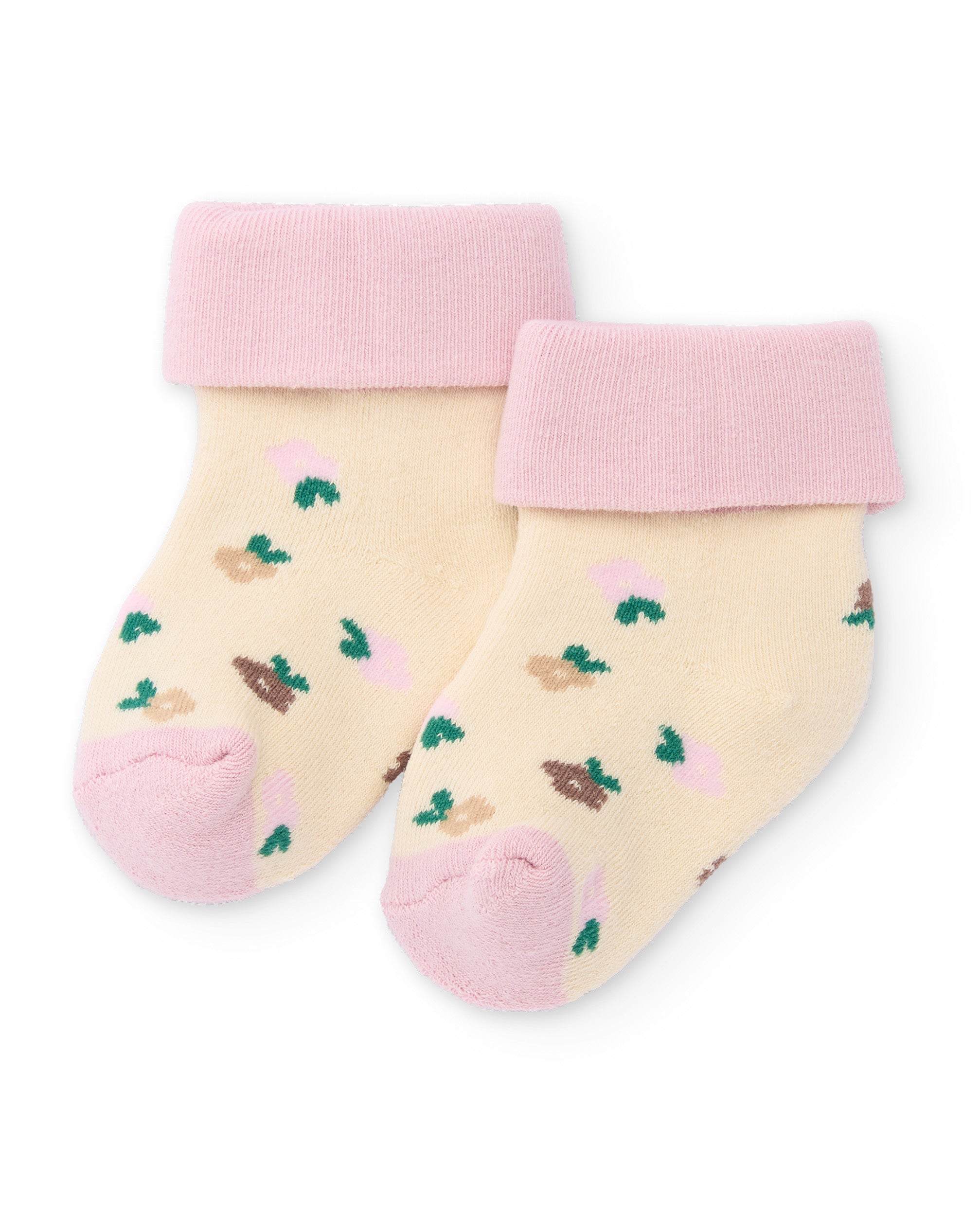 Calcetines para recién nacido en tonos crema y rosa con