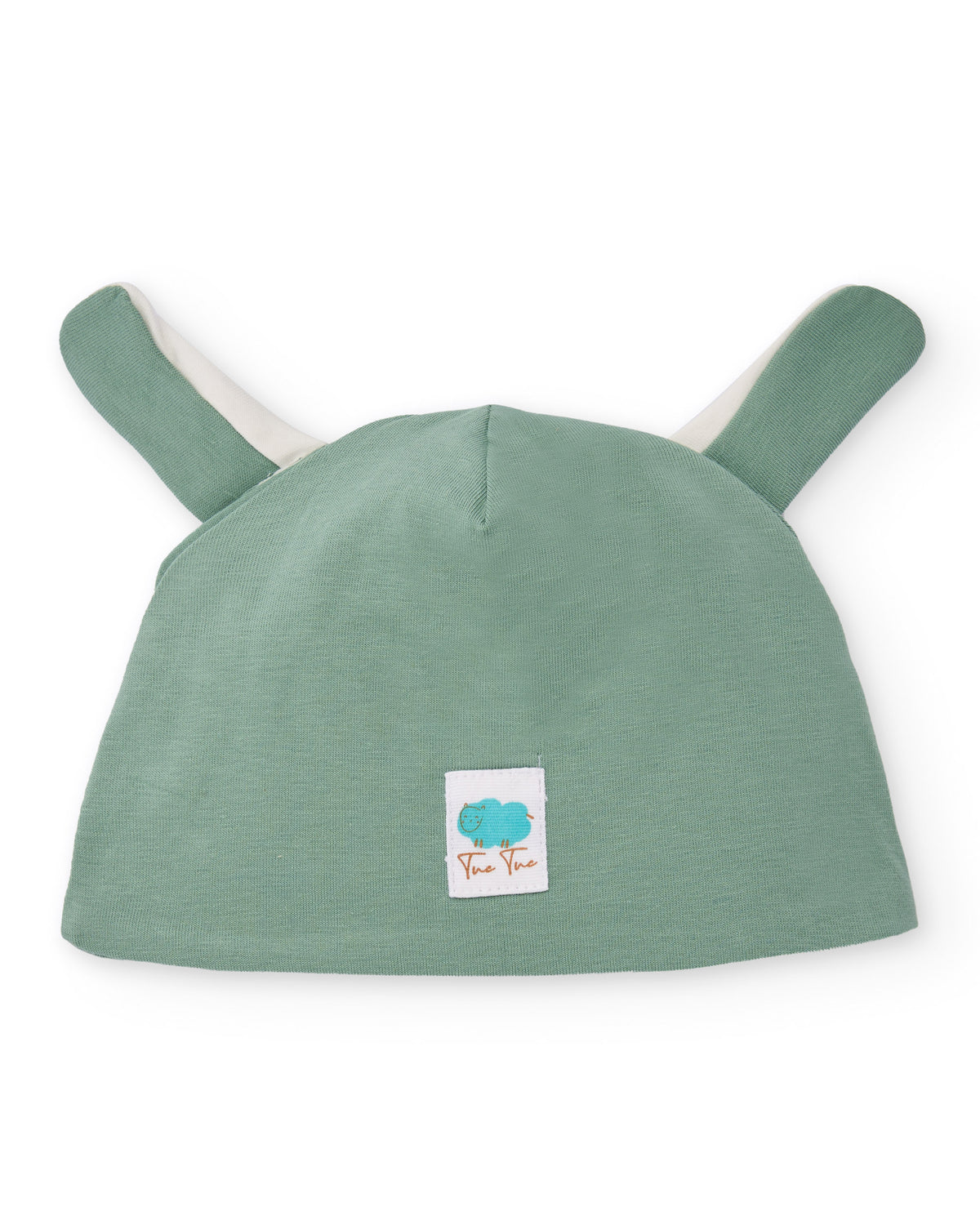 Gorro de algodón para recién nacido en tonos verde y blanco con