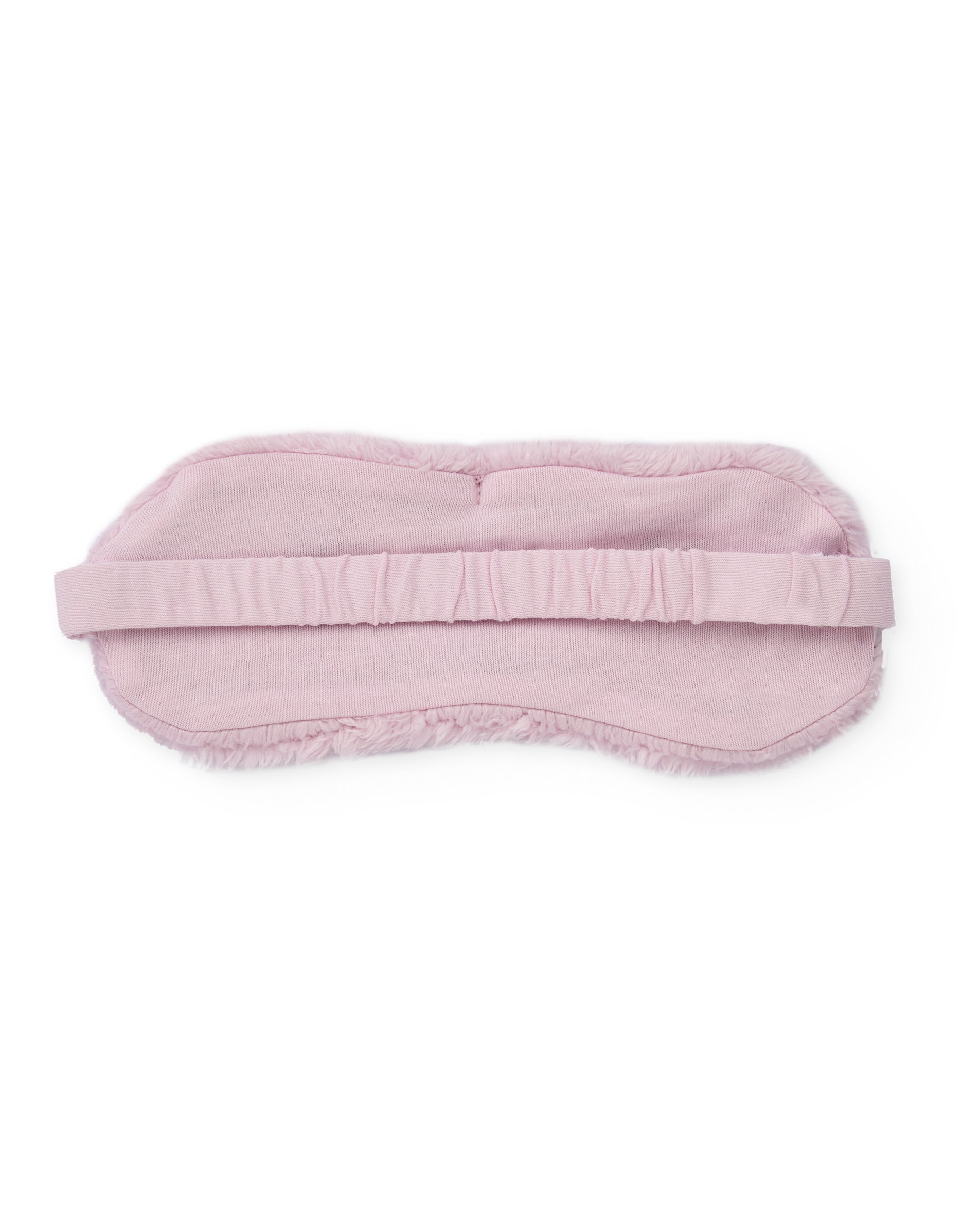 Antifaz de peluche para niña color rosa con bordado de carita