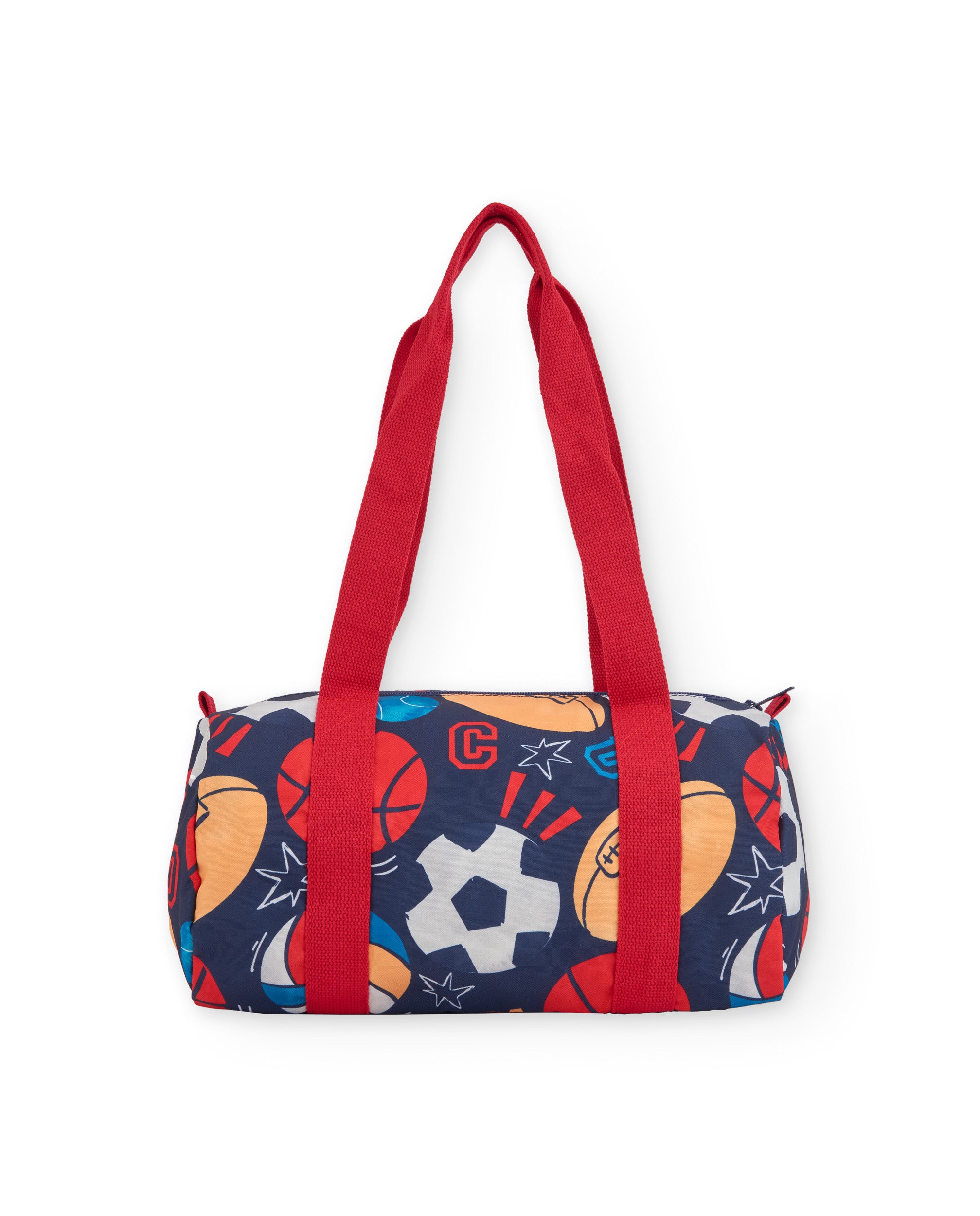Bolsa deportivo para niño en azul marino con estampado