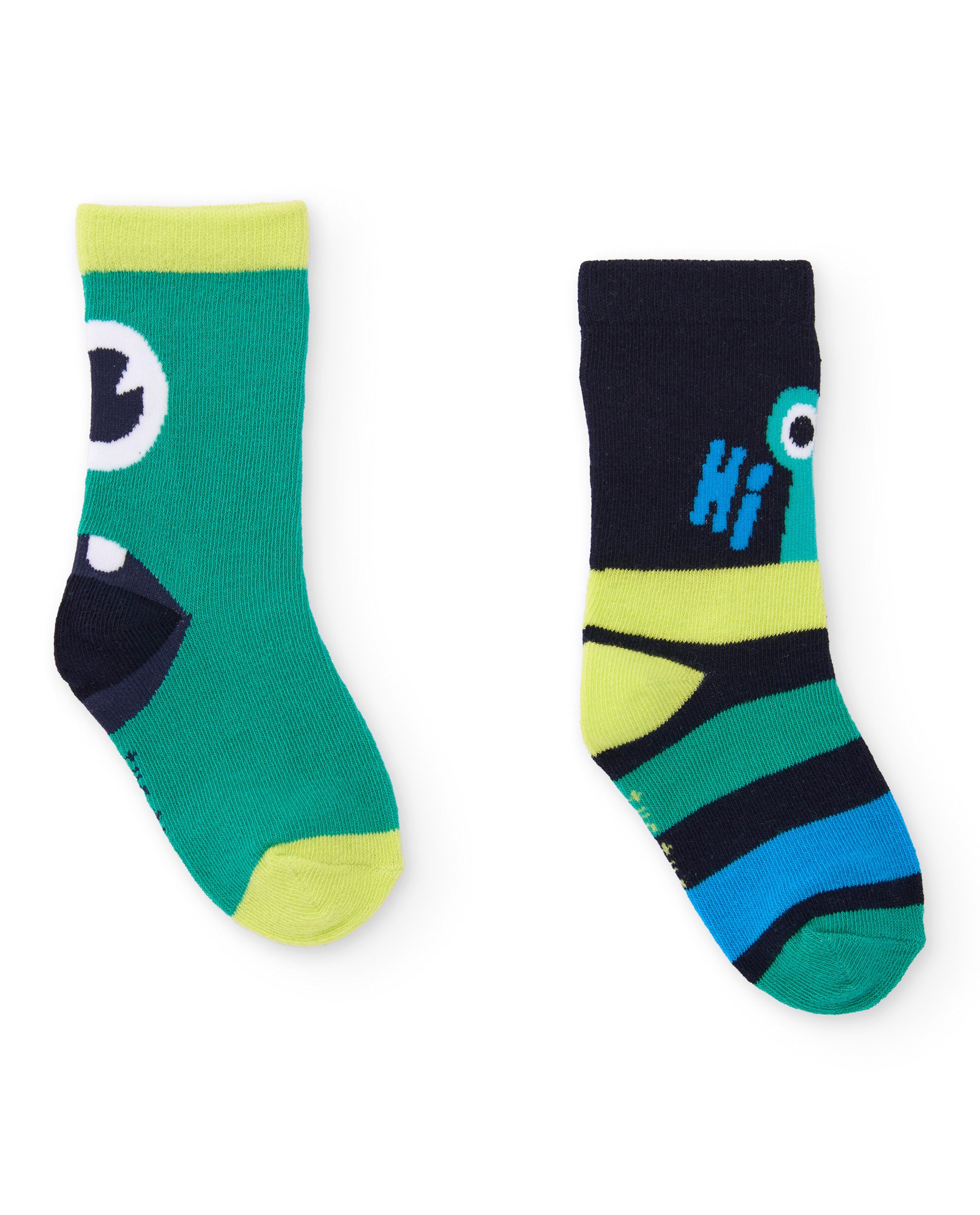 Pack de calcetines para niño en tonos verde y azul con diseños