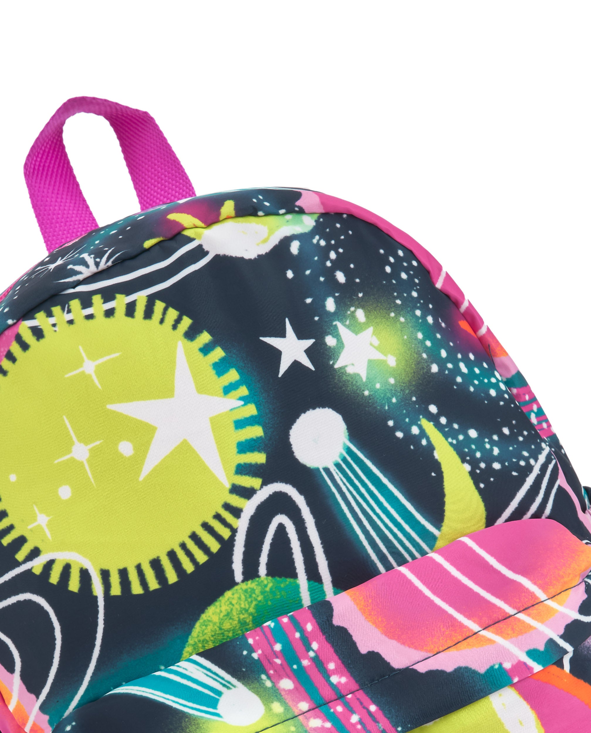 Mochila para niña multicolor con estampado de planetas y